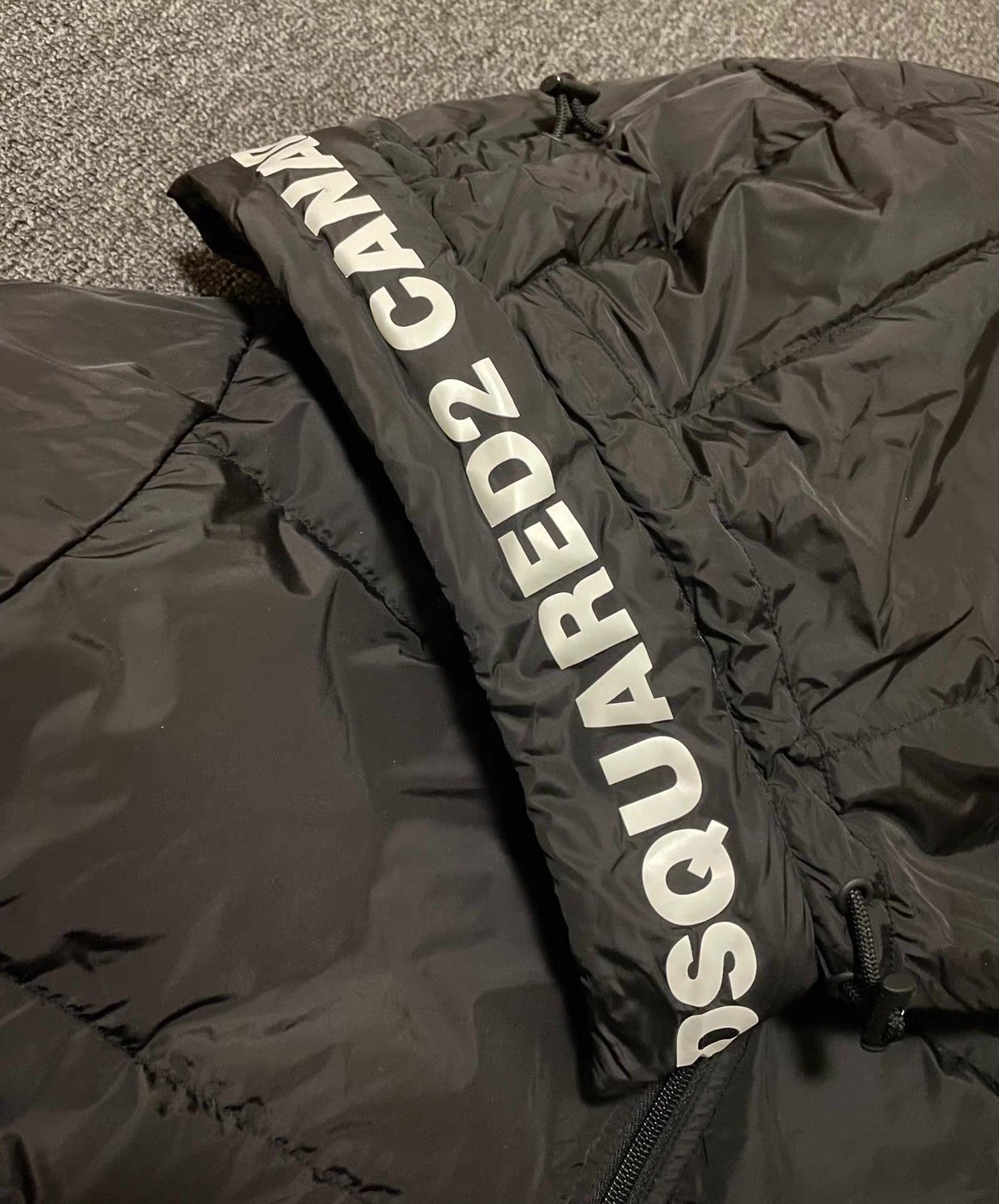 Dsquared2 Black Hooded Puffer Jacket with Logo Detail Size US XL / EU 56 / 4 - 3 Thumbnail