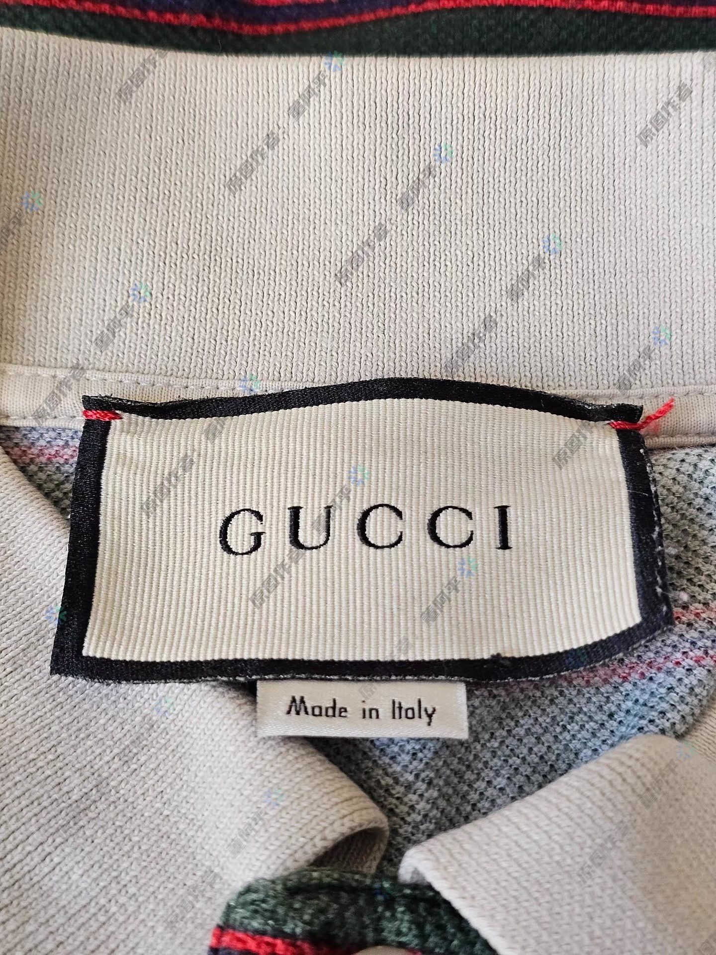 Gucci Green Striped Pattern Short Sleeve Polo Shirt Size US L / EU 52-54 / 3 - 5 Thumbnail