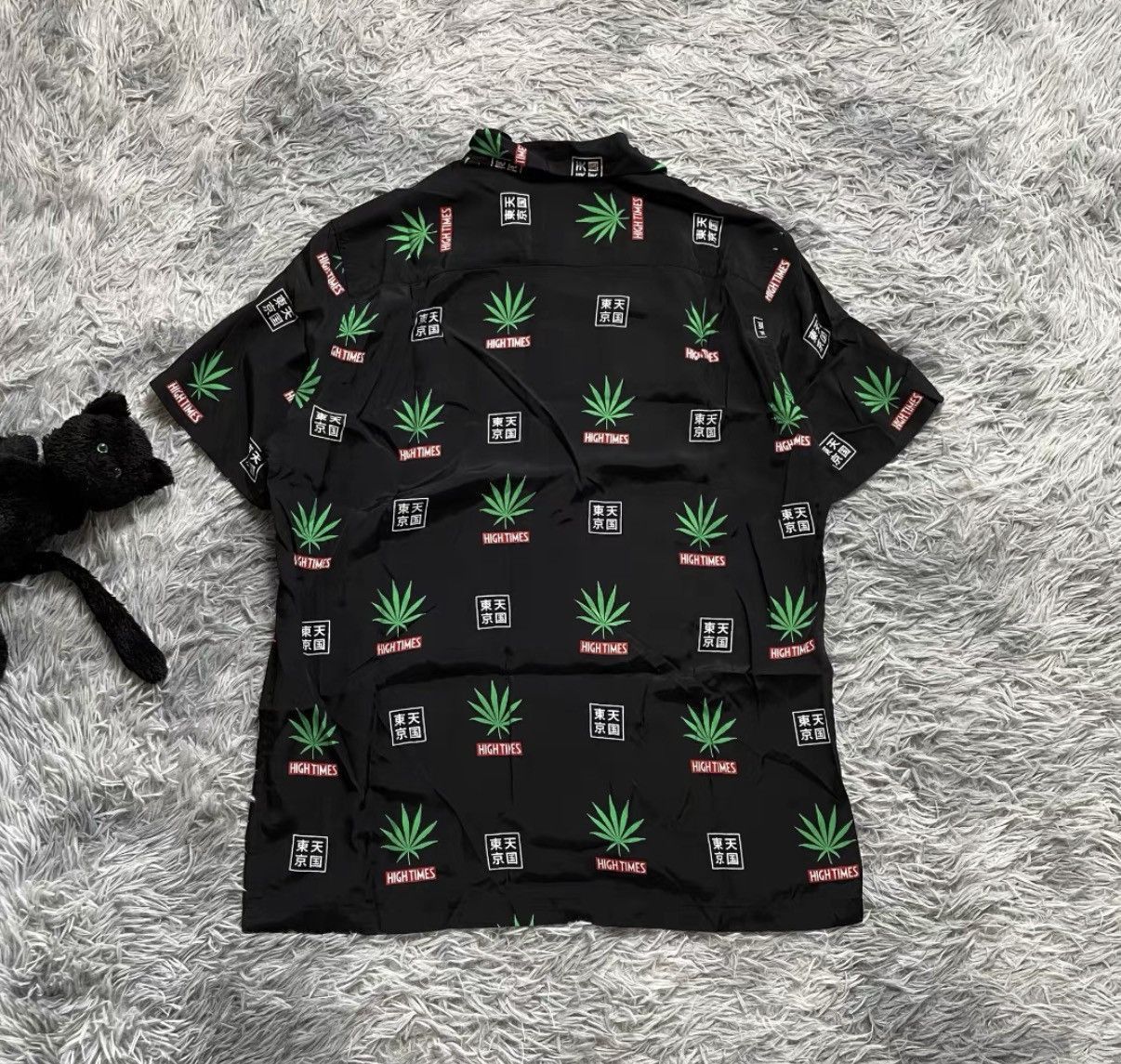 Wacko Maria Black Leaf Print Short Sleeve Button-Up Shirt Size US M / EU 48-50 / 2 - 4 Thumbnail