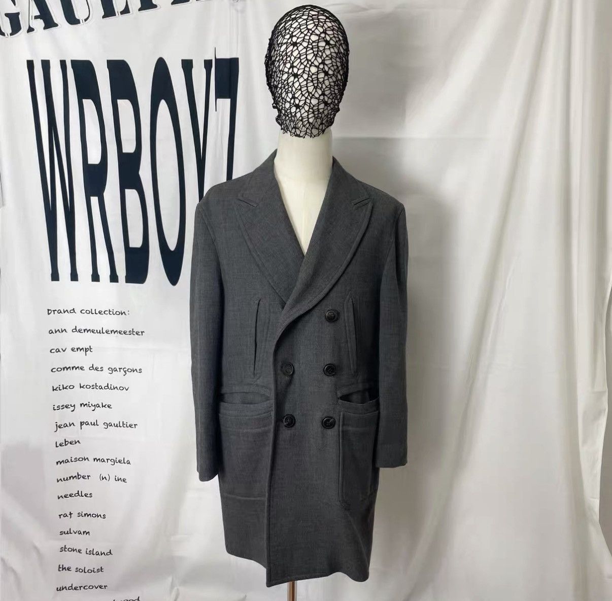 Jean Paul Gaultier Gray Double-Breasted Long Coat Size S Size US S / EU 44-46 / 1 - 2 Thumbnail
