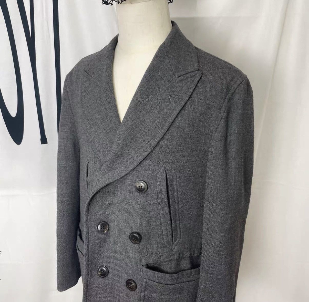Jean Paul Gaultier Gray Double-Breasted Long Coat Size S Size US S / EU 44-46 / 1 - 3 Thumbnail