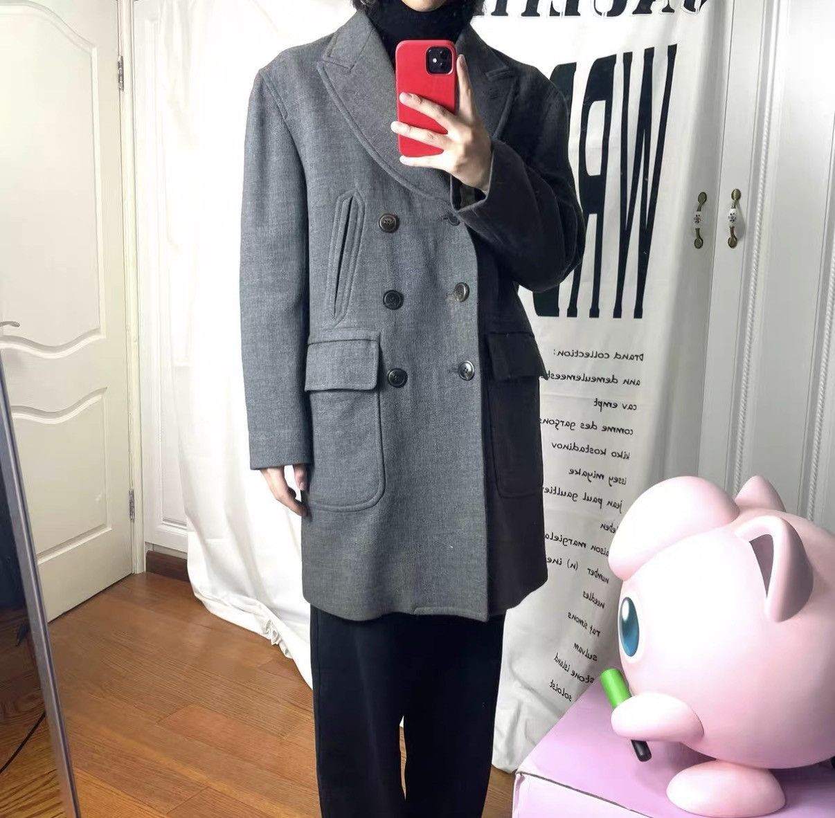 Jean Paul Gaultier Gray Double-Breasted Long Coat Size S Size US S / EU 44-46 / 1 - 9 Thumbnail