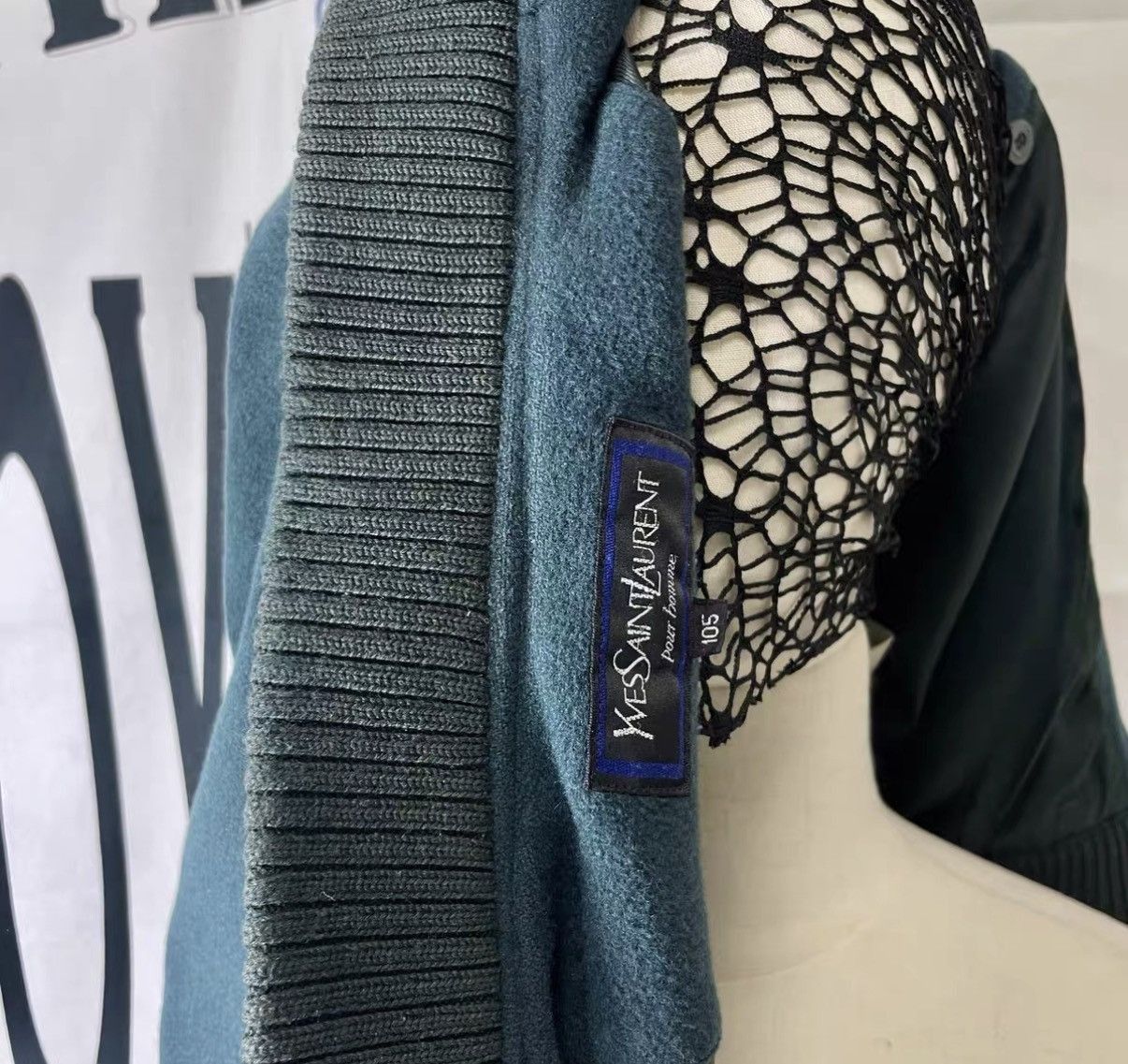 Yves Saint Laurent Green Bomber Jacket with Ribbed Trim - Size M Size US M / EU 48-50 / 2 - 5 Thumbnail