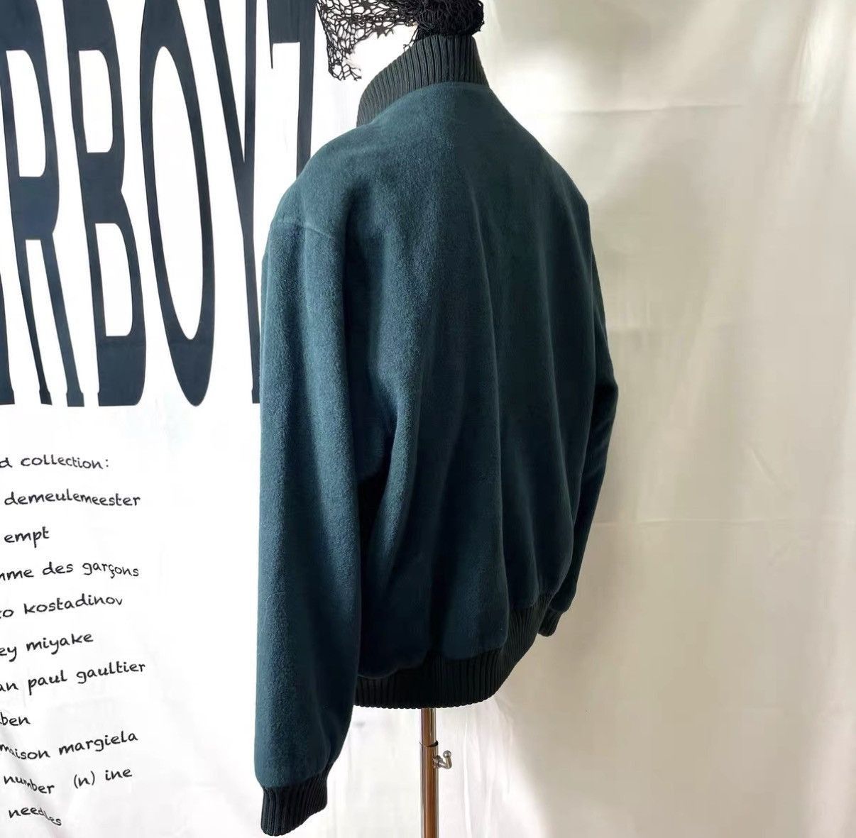 Yves Saint Laurent Green Bomber Jacket with Ribbed Trim - Size M Size US M / EU 48-50 / 2 - 6 Thumbnail