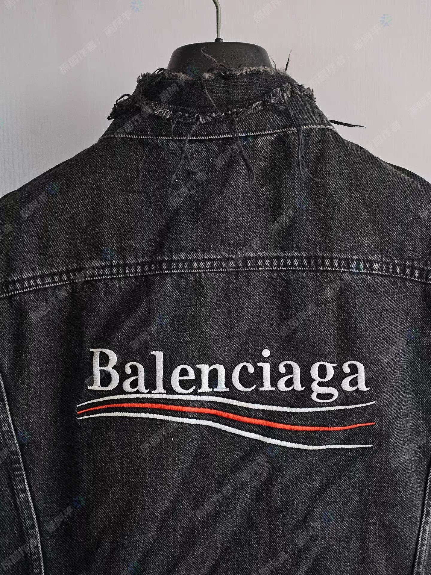 Balenciaga Black Denim Jacket with Button Front, Size M Size US M / EU 48-50 / 2 - 4 Thumbnail