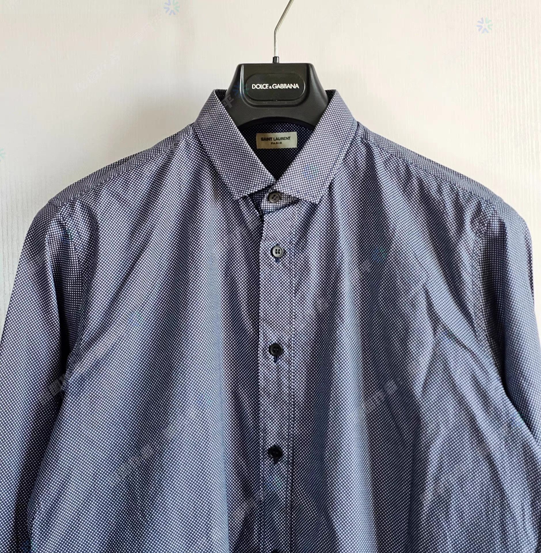 Saint Laurent Paris Blue Long-Sleeve Button-Up Shirt Size US XXS / EU 40 - 2 Thumbnail