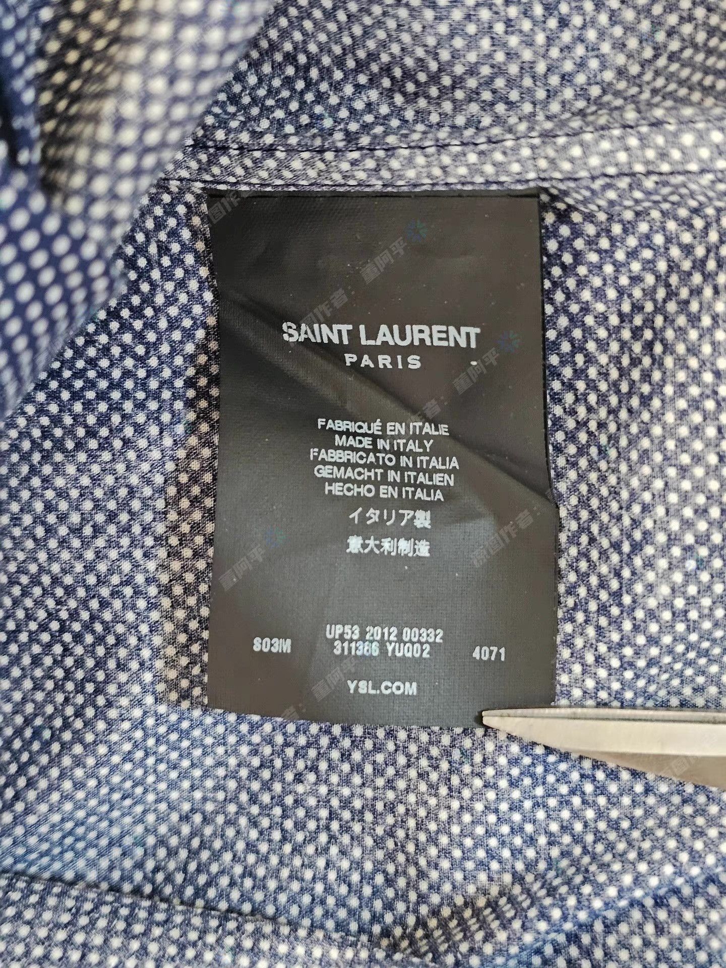Saint Laurent Paris Blue Long-Sleeve Button-Up Shirt Size US XXS / EU 40 - 6 Thumbnail