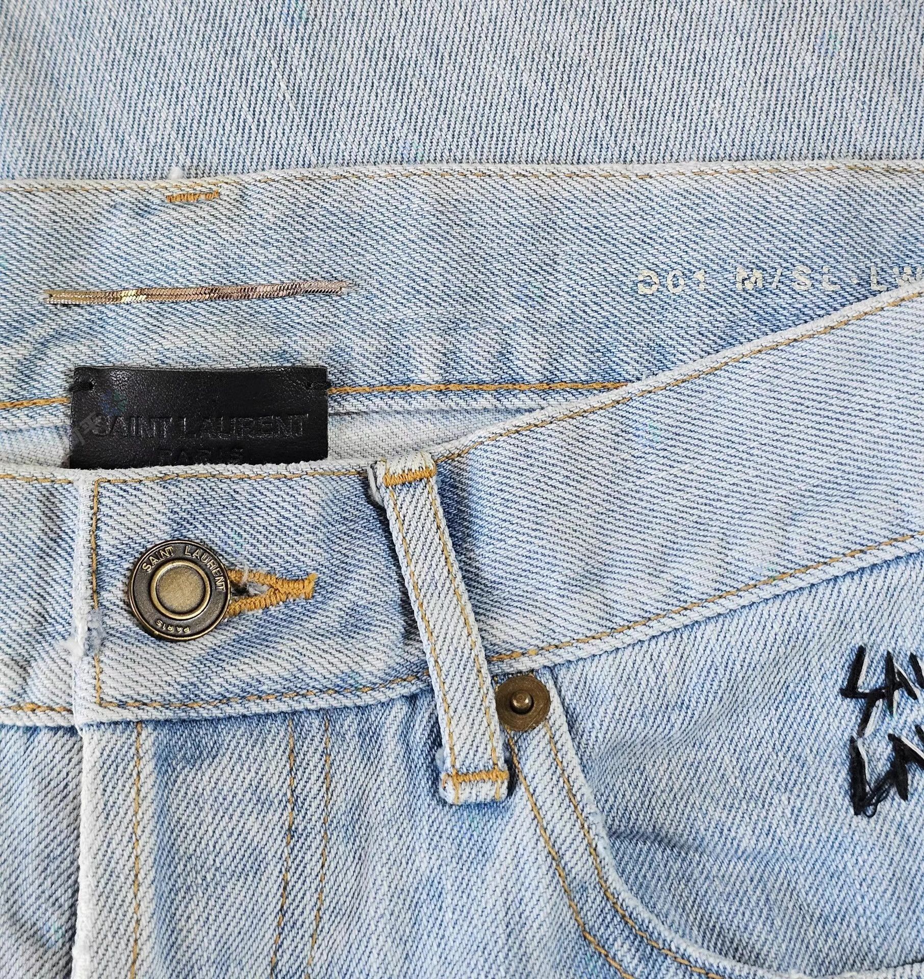 Saint Laurent Paris Blue Distressed Denim Jeans Size 34 Size US 34 / EU 50 - 5 Thumbnail