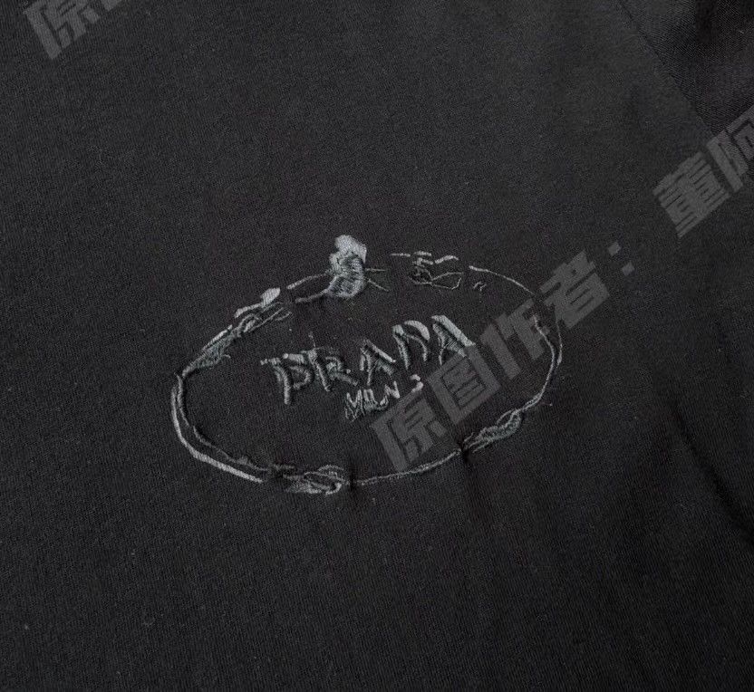 Prada Black Short Sleeve Graphic T-Shirt Size US L / EU 52-54 / 3 - 2 Thumbnail