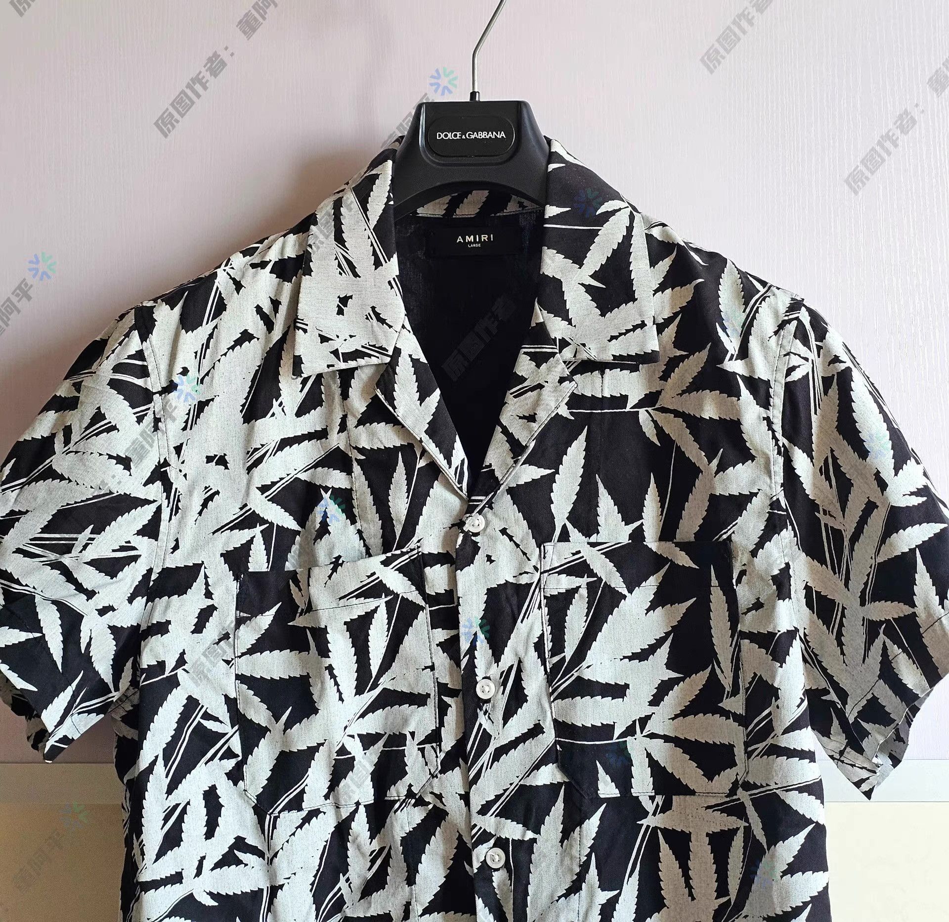 Amiri Leaf Print Short Sleeve Button-Up Shirt Size US L / EU 52-54 / 3 - 2 Thumbnail