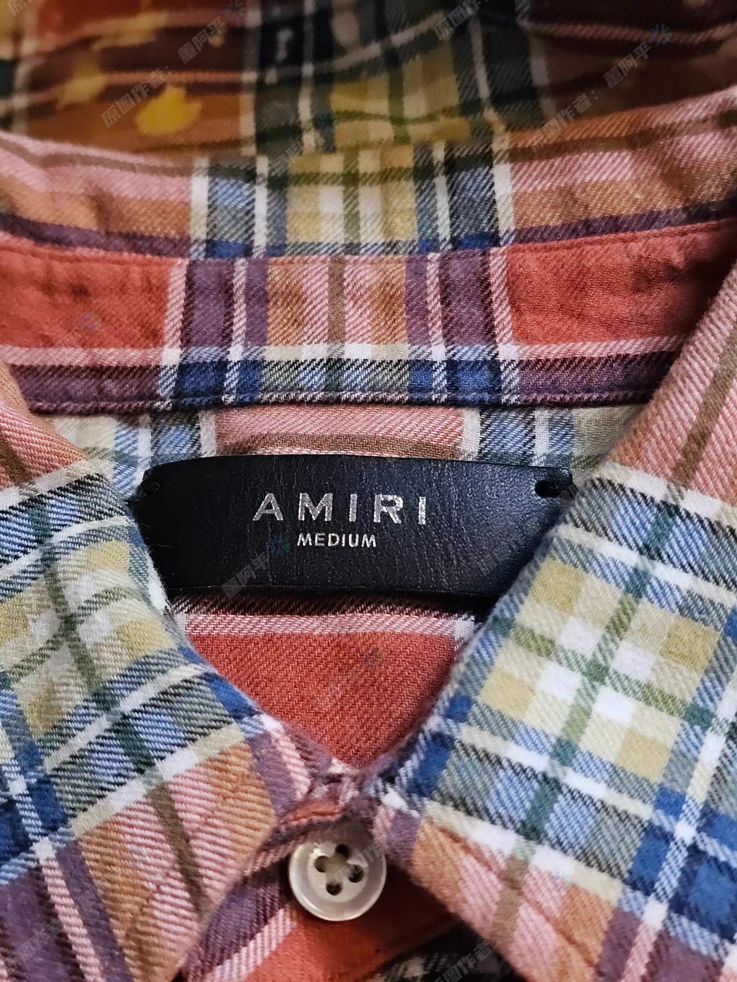 Amiri Distressed Plaid Long-Sleeve Button-Up Shirt Size US M / EU 48-50 / 2 - 6 Thumbnail
