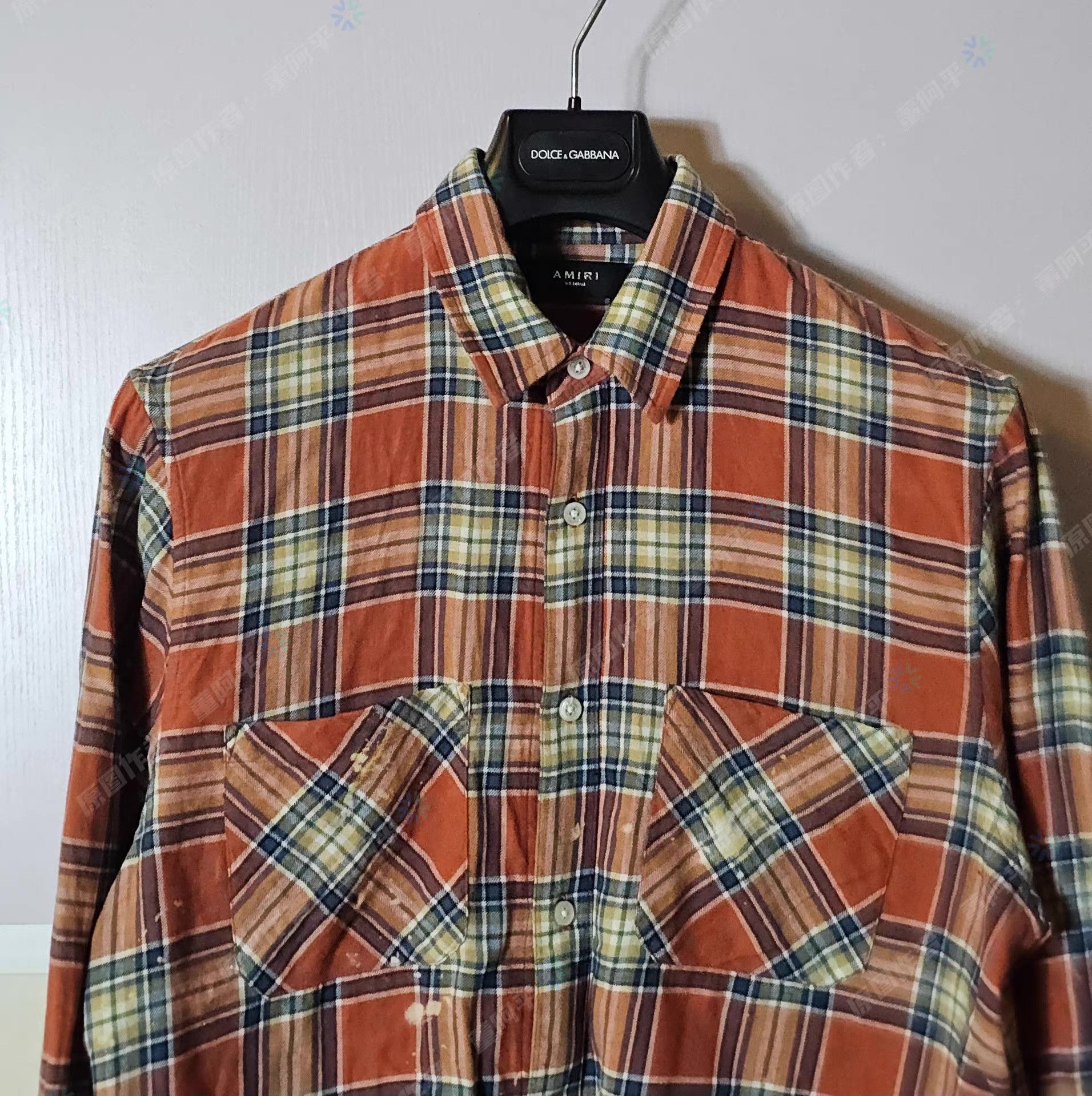 Amiri Distressed Plaid Long-Sleeve Button-Up Shirt Size US M / EU 48-50 / 2 - 3 Thumbnail
