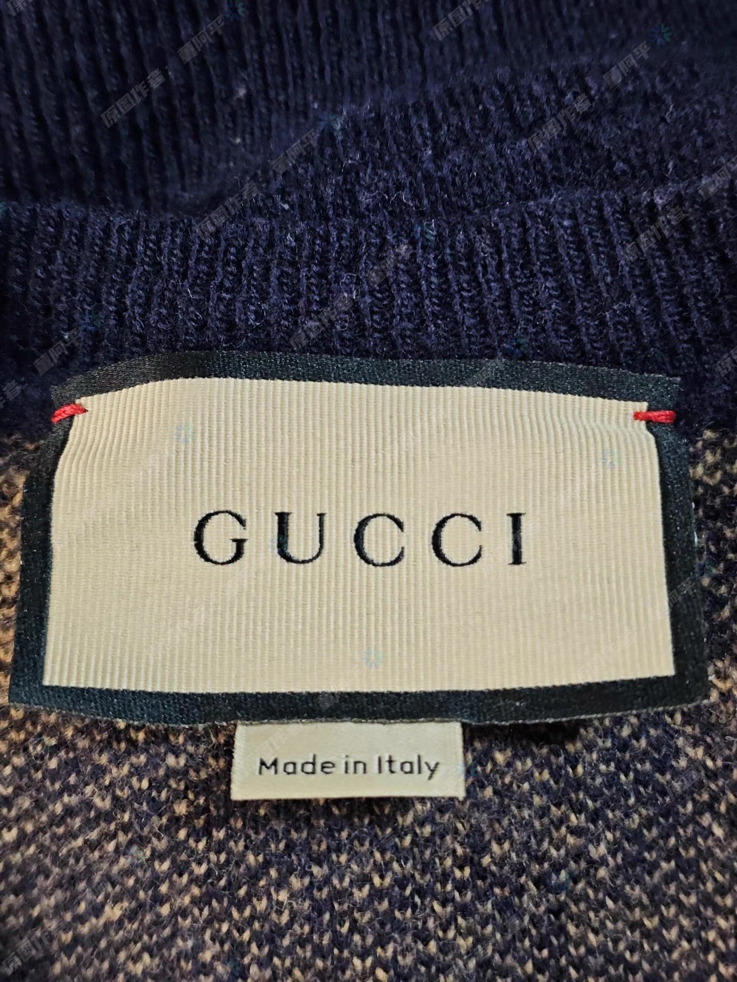 Gucci Blue V-Neck Patterned Sweater XS Size US XS / EU 42 / 0 - 4 Thumbnail