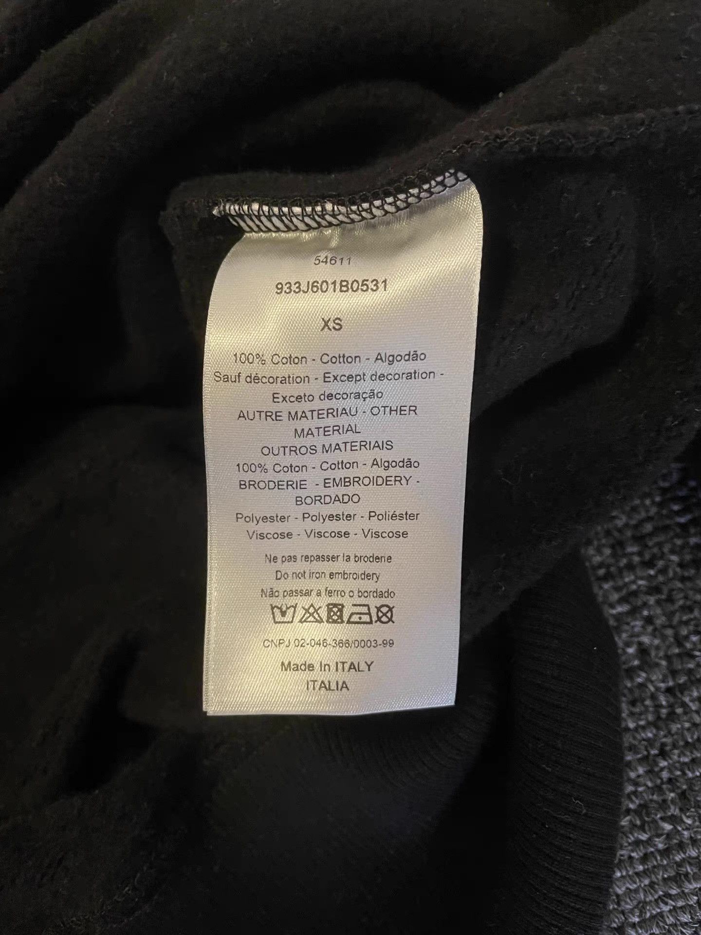Dior Black Sweatshirt with Text Print - XS Size US XS / EU 42 / 0 - 4 Thumbnail