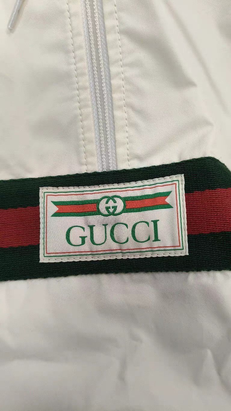 Gucci White Light Jacket with Striped Sleeves Size M Size US M / EU 48-50 / 2 - 4 Thumbnail