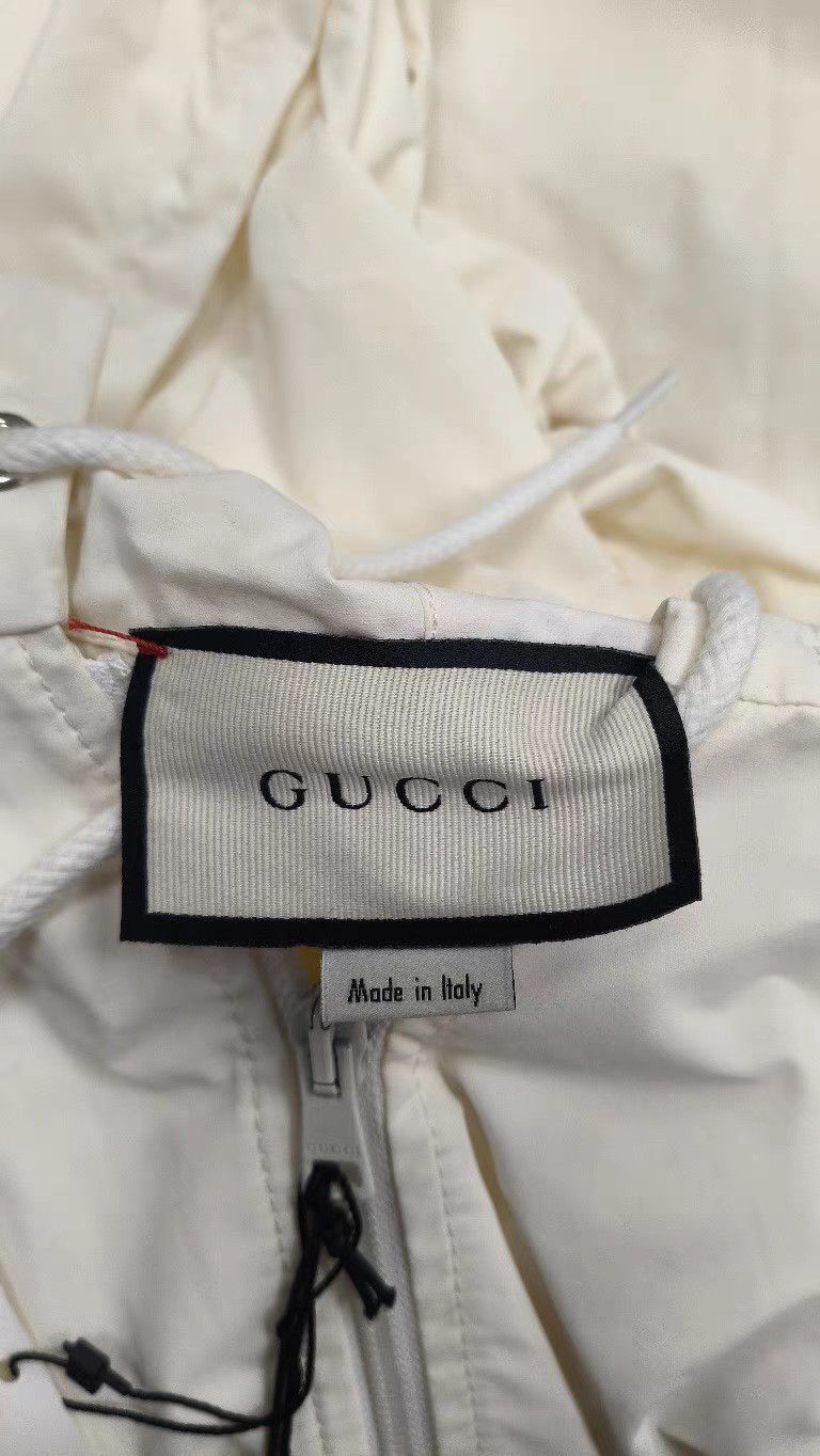 Gucci White Light Jacket with Striped Sleeves Size M Size US M / EU 48-50 / 2 - 3 Thumbnail