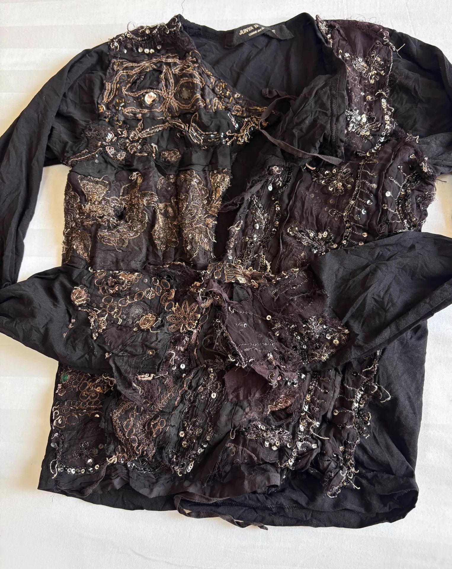 Junya Watanabe Black Embellished Long Sleeve Shirt Size US S / EU 44-46 / 1 - 6 Thumbnail