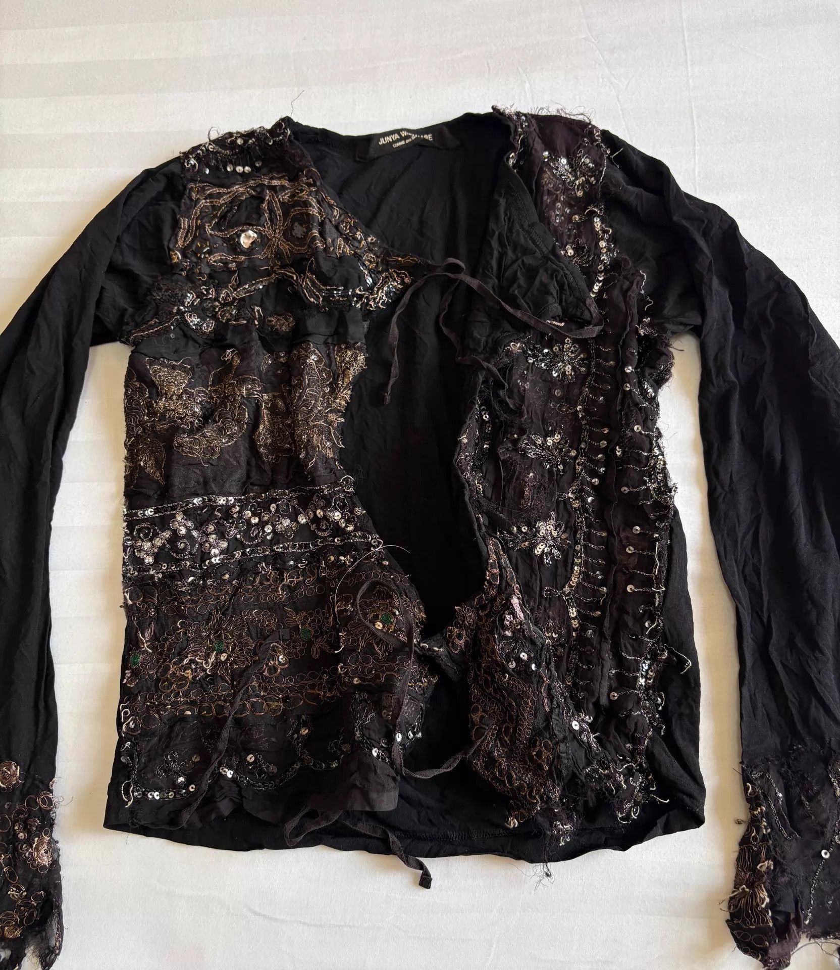 Junya Watanabe Black Embellished Long Sleeve Shirt Size US S / EU 44-46 / 1 - 3 Thumbnail