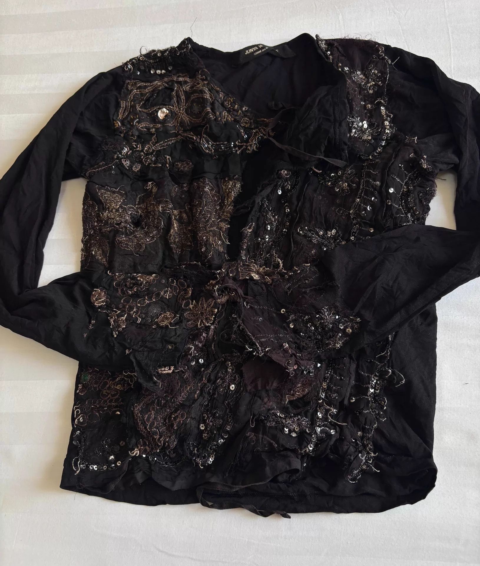 Junya Watanabe Black Embellished Long Sleeve Shirt Size US S / EU 44-46 / 1 - 7 Thumbnail