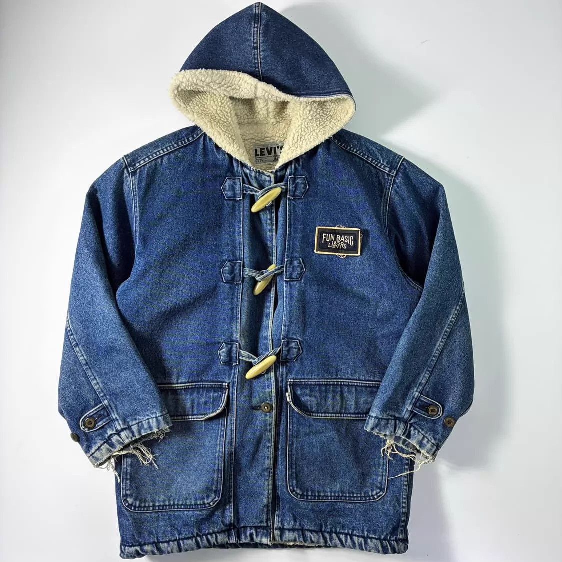 Levi's Hooded Denim Jacket with Sherpa Lining - Blue, M Size US M / EU 48-50 / 2 - 2 Thumbnail