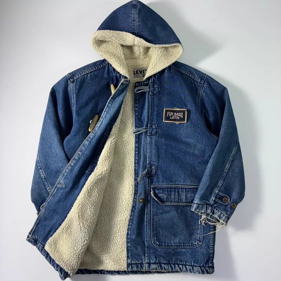 Levi's Hooded Denim Jacket with Sherpa Lining - Blue, M Size US M / EU 48-50 / 2 - 3 Thumbnail