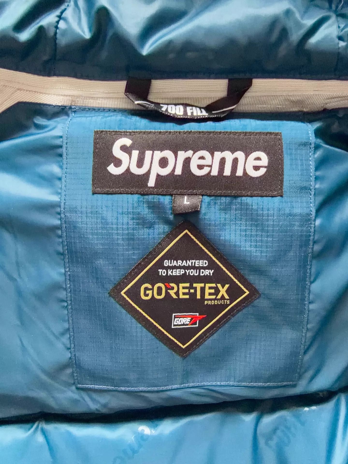 Supreme Blue Puffy Hooded Jacket with Front Pockets - L Size US L / EU 52-54 / 3 - 4 Thumbnail