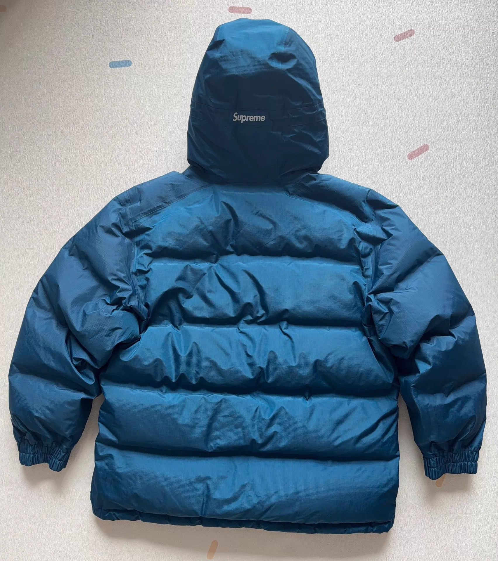 Supreme Blue Puffy Hooded Jacket with Front Pockets - L Size US L / EU 52-54 / 3 - 2 Thumbnail