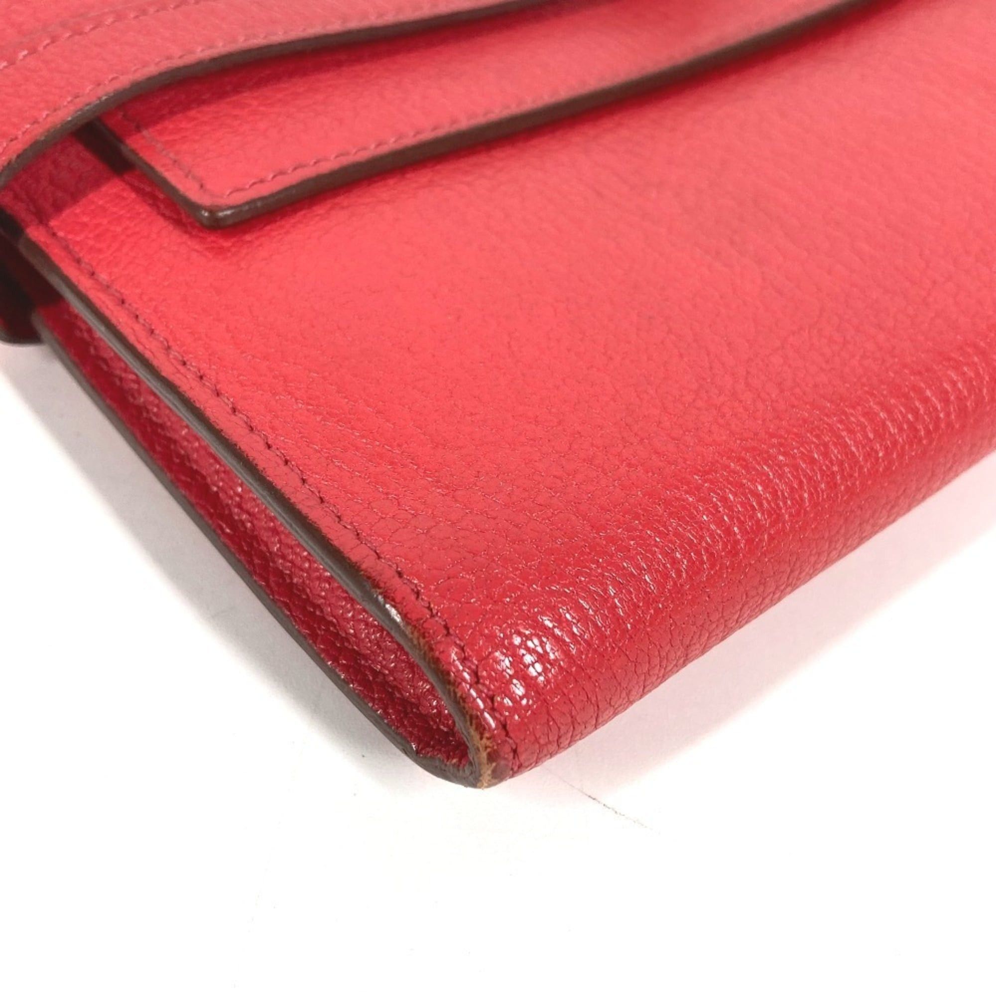 Hermes HERMES Kelly Wallet Long Wallet, Chevre Leather, Women's, Red Size ONE SIZE - 7 Thumbnail