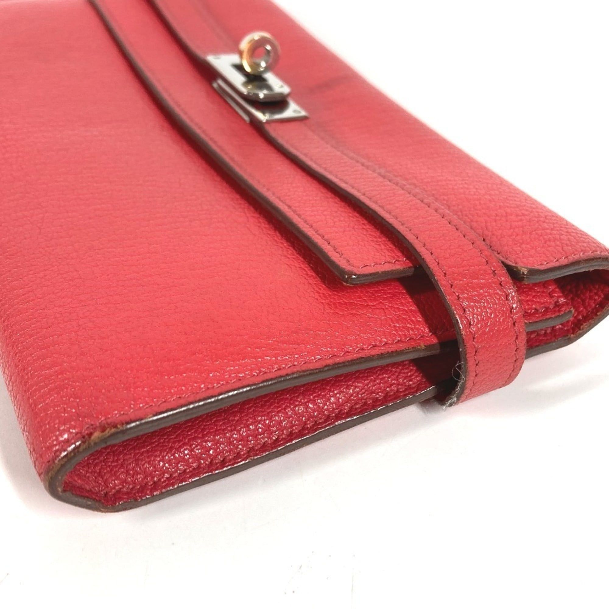 Hermes HERMES Kelly Wallet Long Wallet, Chevre Leather, Women's, Red Size ONE SIZE - 5 Thumbnail