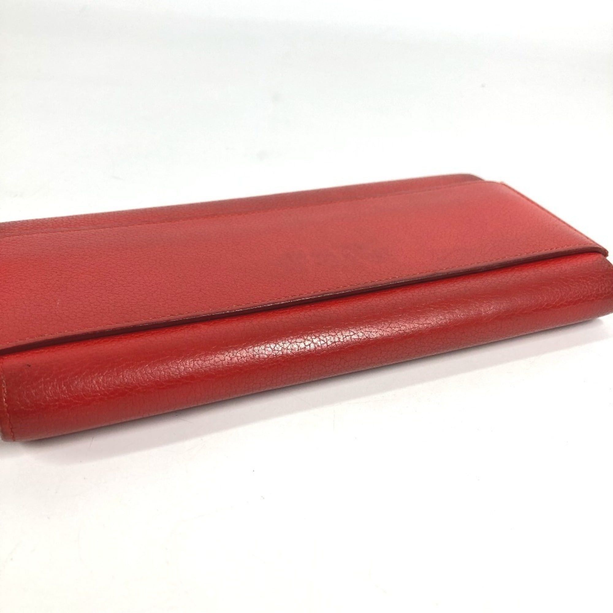 Hermes HERMES Passant Long Wallet - Leather with Coin Purse Women's Red Size ONE SIZE - 4 Thumbnail