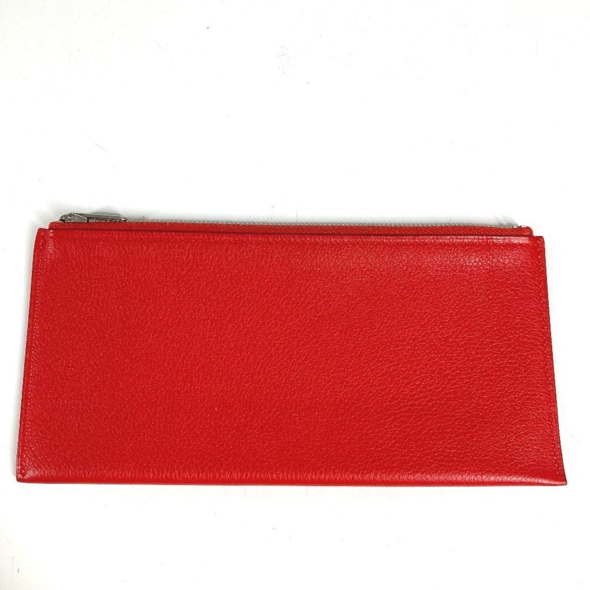 Hermes HERMES Passant Long Wallet - Leather with Coin Purse Women's Red Size ONE SIZE - 10 Thumbnail