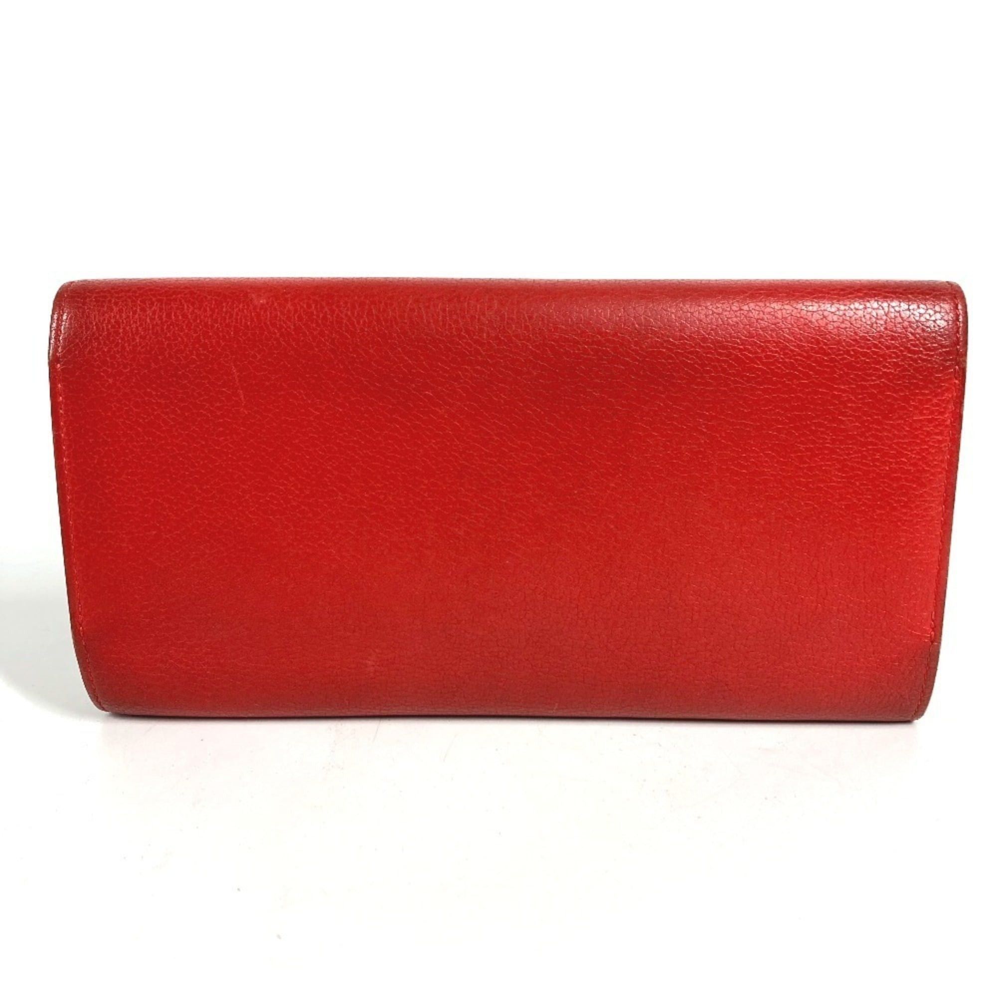 Hermes HERMES Passant Long Wallet - Leather with Coin Purse Women's Red Size ONE SIZE - 2 Thumbnail
