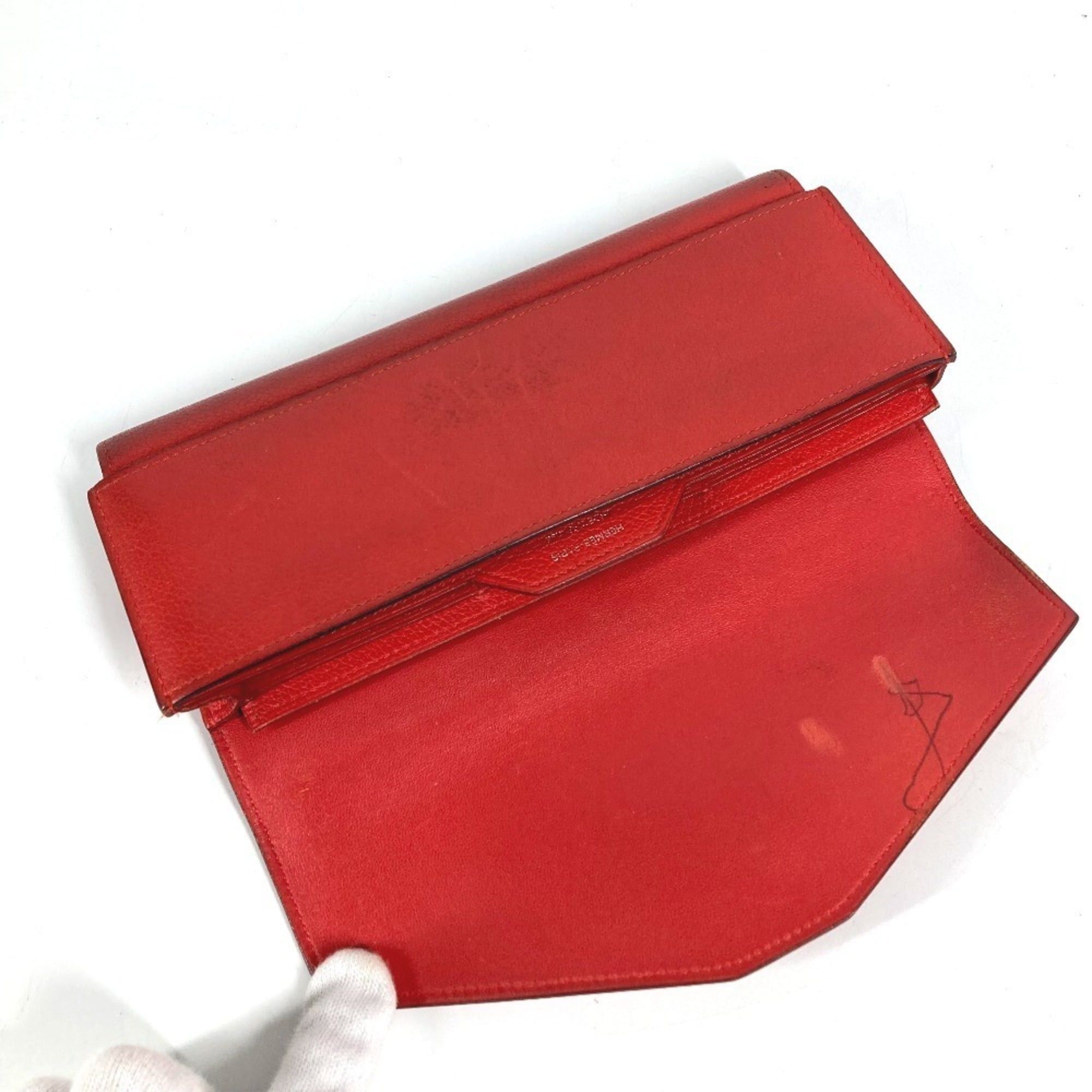 Hermes HERMES Passant Long Wallet - Leather with Coin Purse Women's Red Size ONE SIZE - 13 Thumbnail