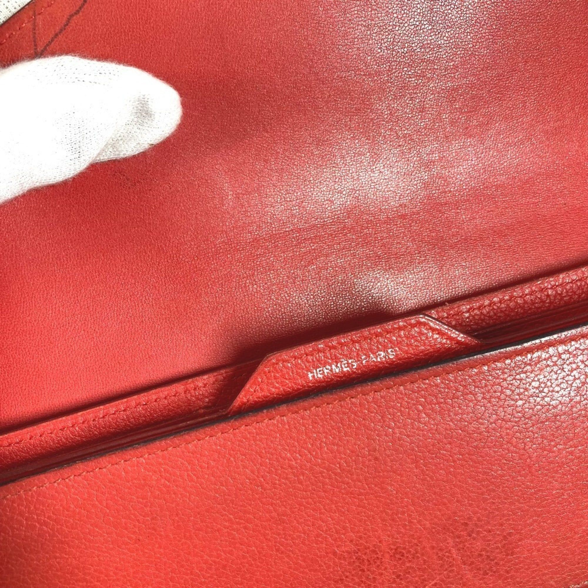Hermes HERMES Passant Long Wallet - Leather with Coin Purse Women's Red Size ONE SIZE - 16 Thumbnail