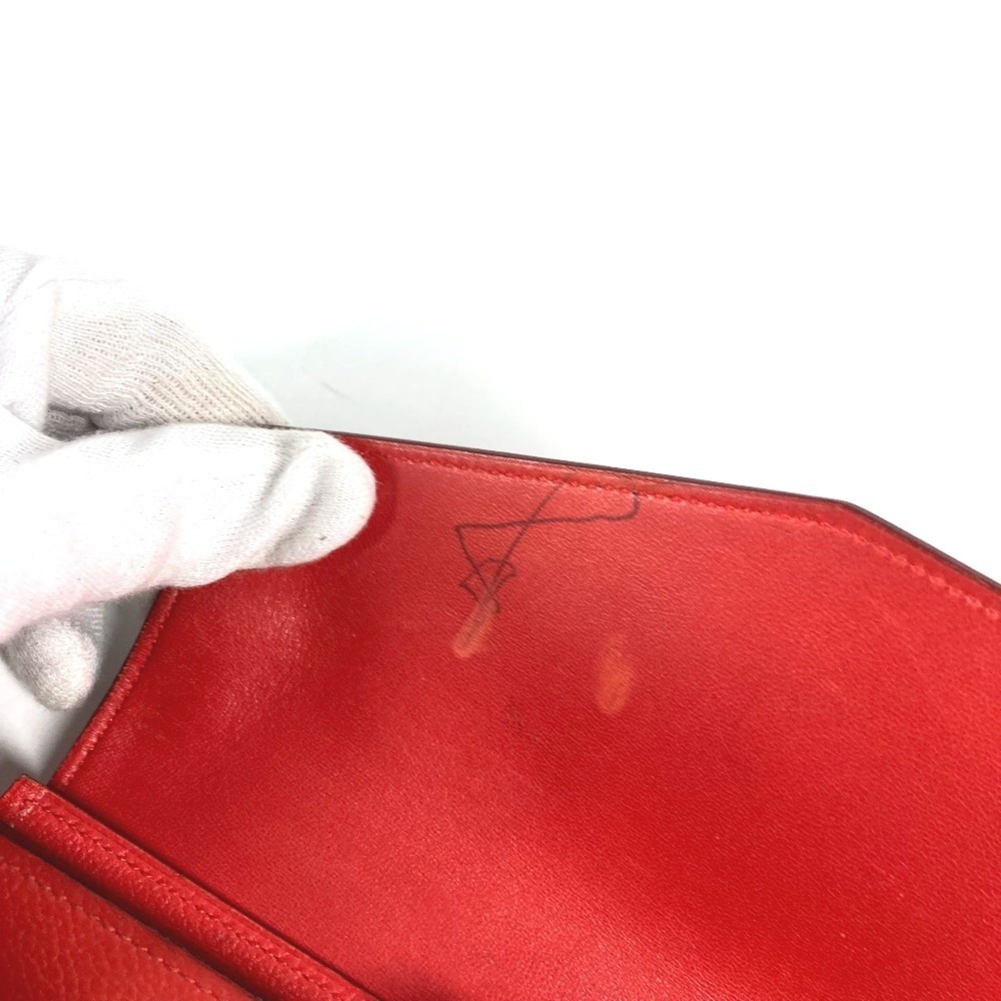 Hermes HERMES Passant Long Wallet - Leather with Coin Purse Women's Red Size ONE SIZE - 14 Thumbnail