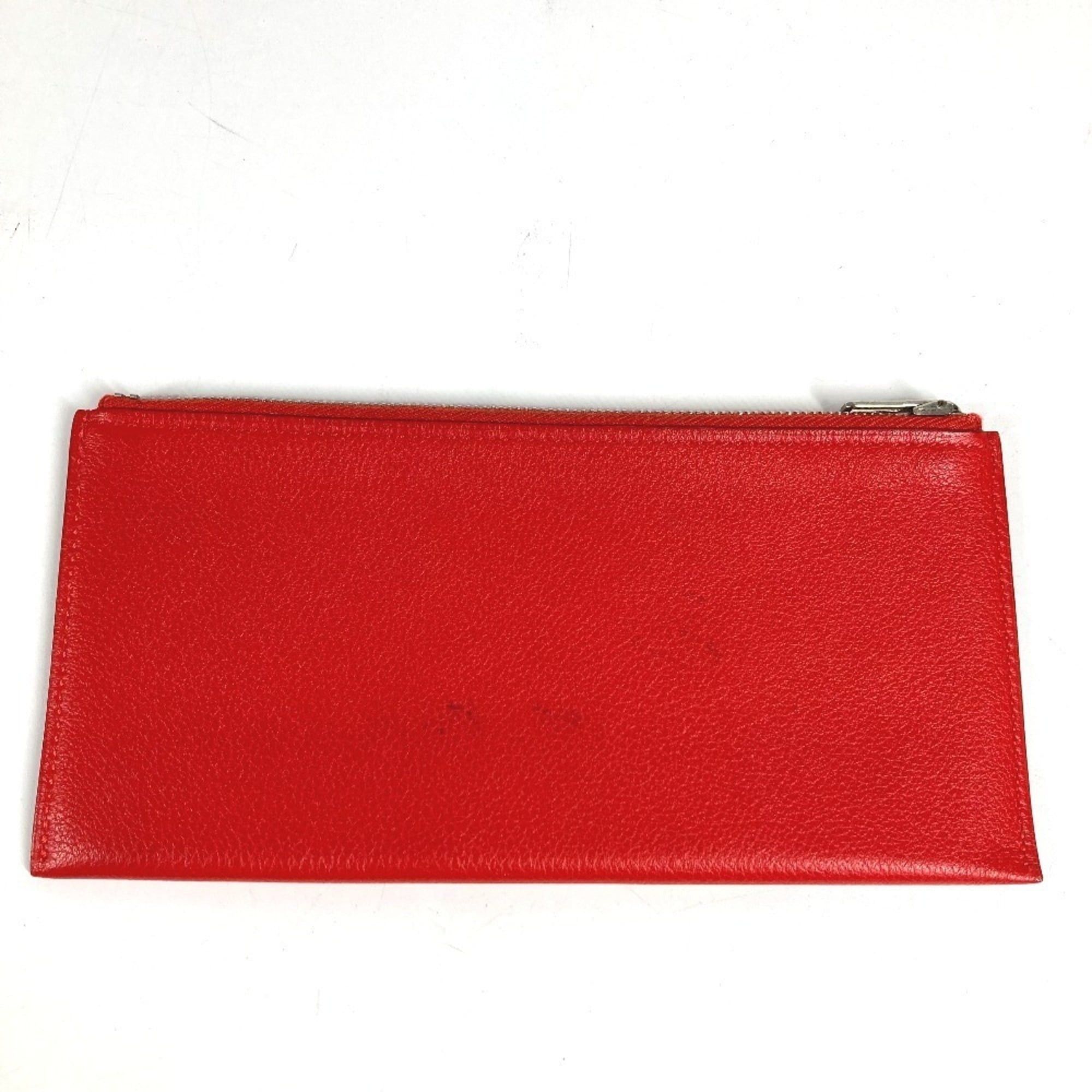 Hermes HERMES Passant Long Wallet - Leather with Coin Purse Women's Red Size ONE SIZE - 11 Thumbnail