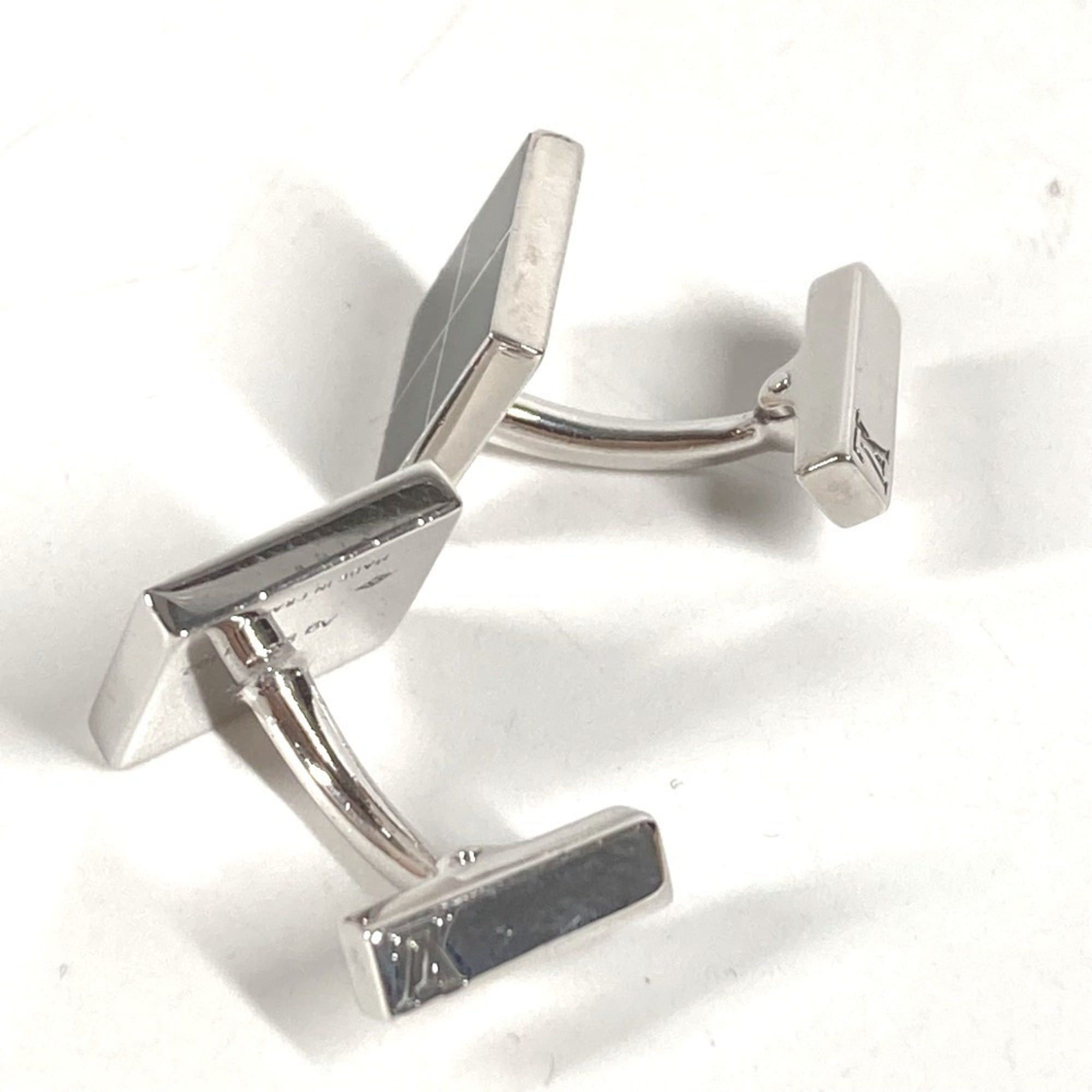 Louis Vuitton LOUIS VUITTON Damier Logo Cufflinks - AG925 Silver Men's & Women's Size ONE SIZE - 4 Thumbnail