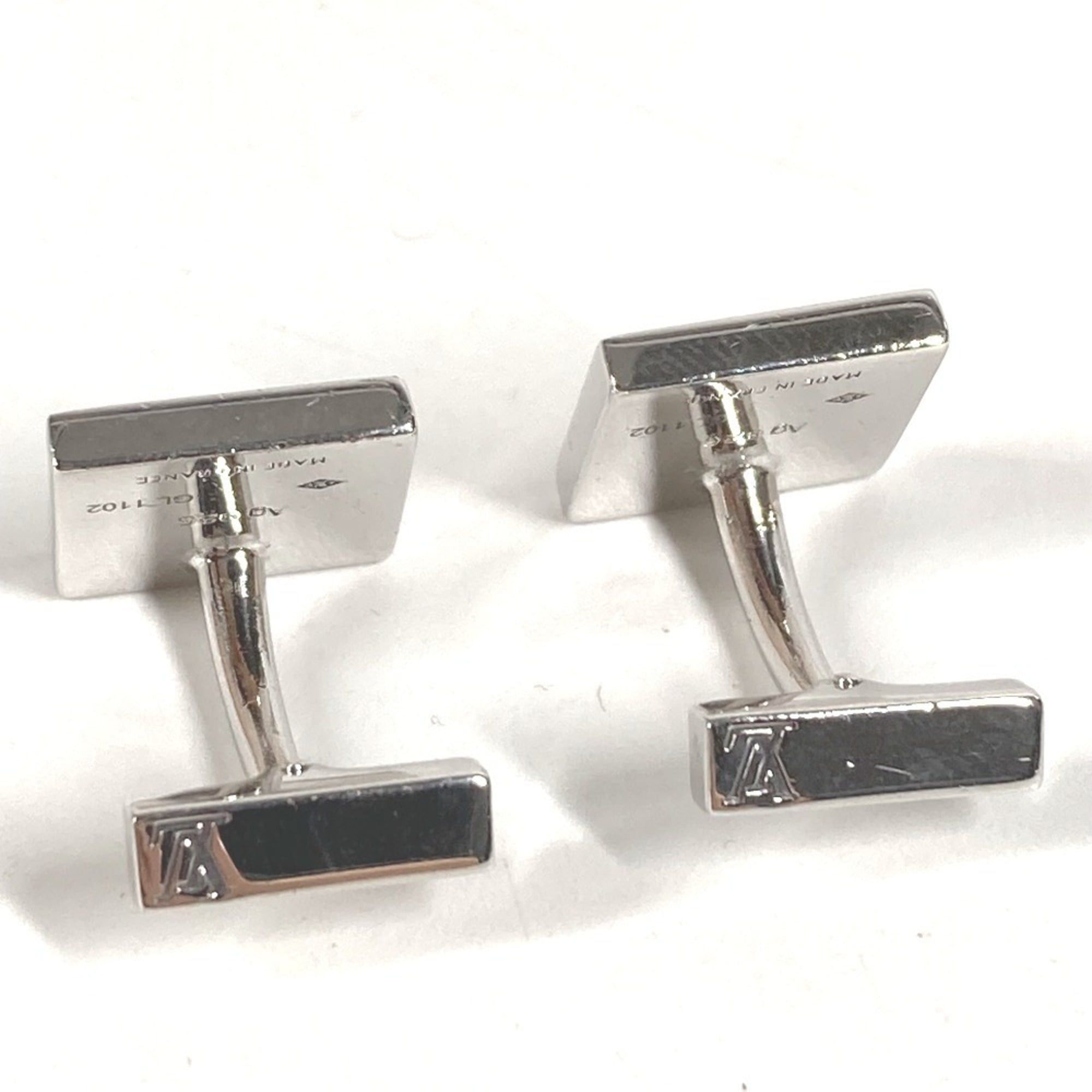 Louis Vuitton LOUIS VUITTON Damier Logo Cufflinks - AG925 Silver Men's & Women's Size ONE SIZE - 2 Thumbnail