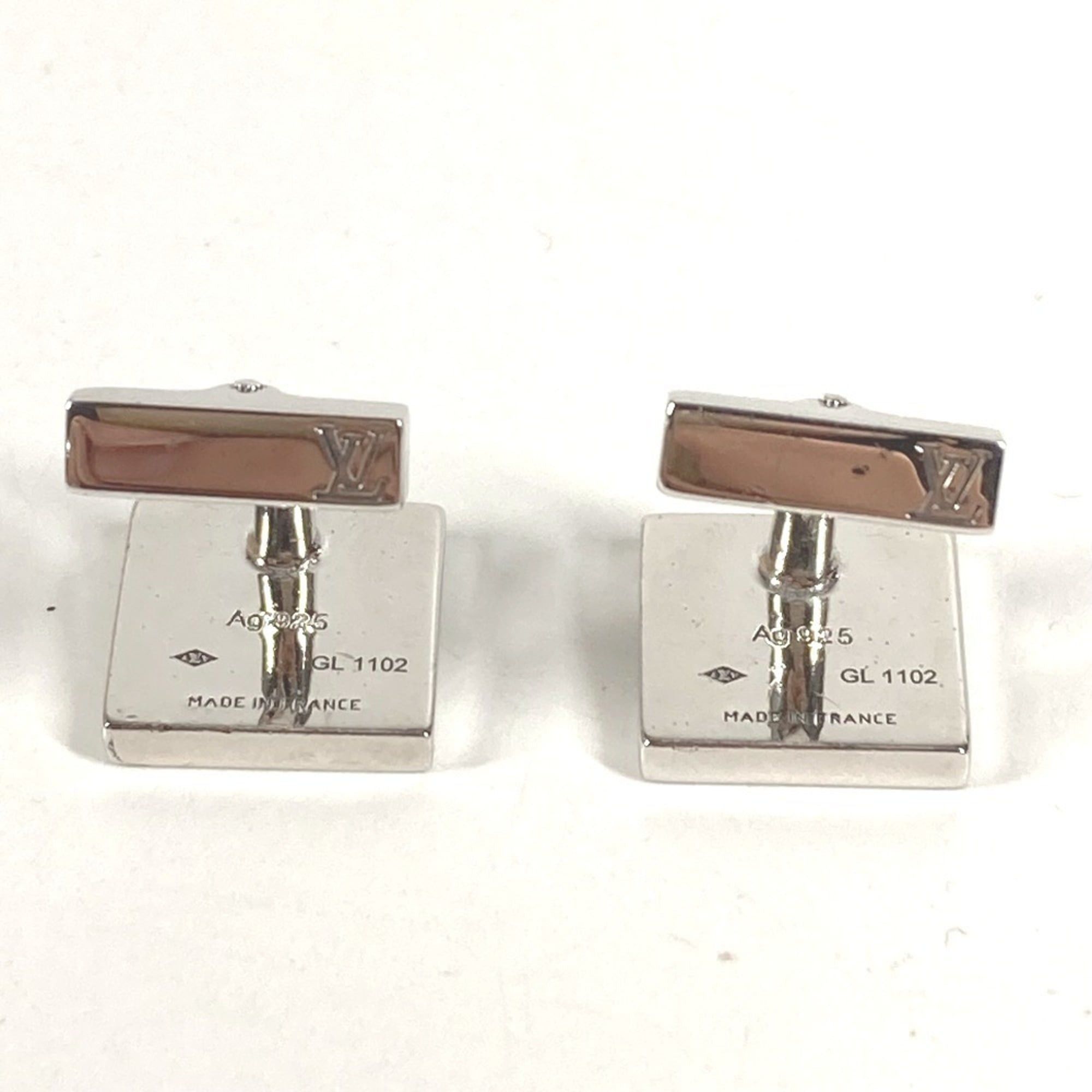 Louis Vuitton LOUIS VUITTON Damier Logo Cufflinks - AG925 Silver Men's & Women's Size ONE SIZE - 5 Thumbnail