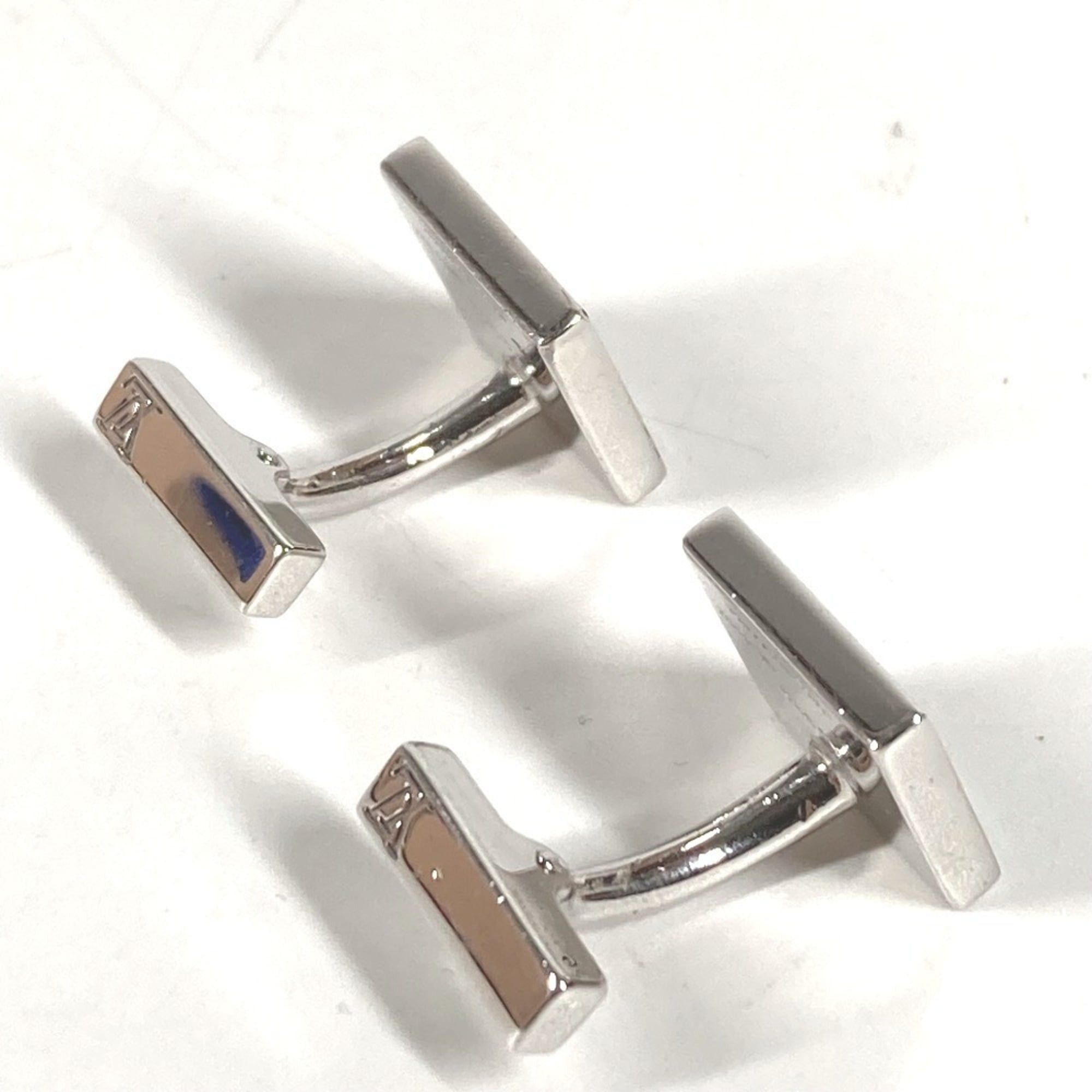 Louis Vuitton LOUIS VUITTON Damier Logo Cufflinks - AG925 Silver Men's & Women's Size ONE SIZE - 3 Thumbnail