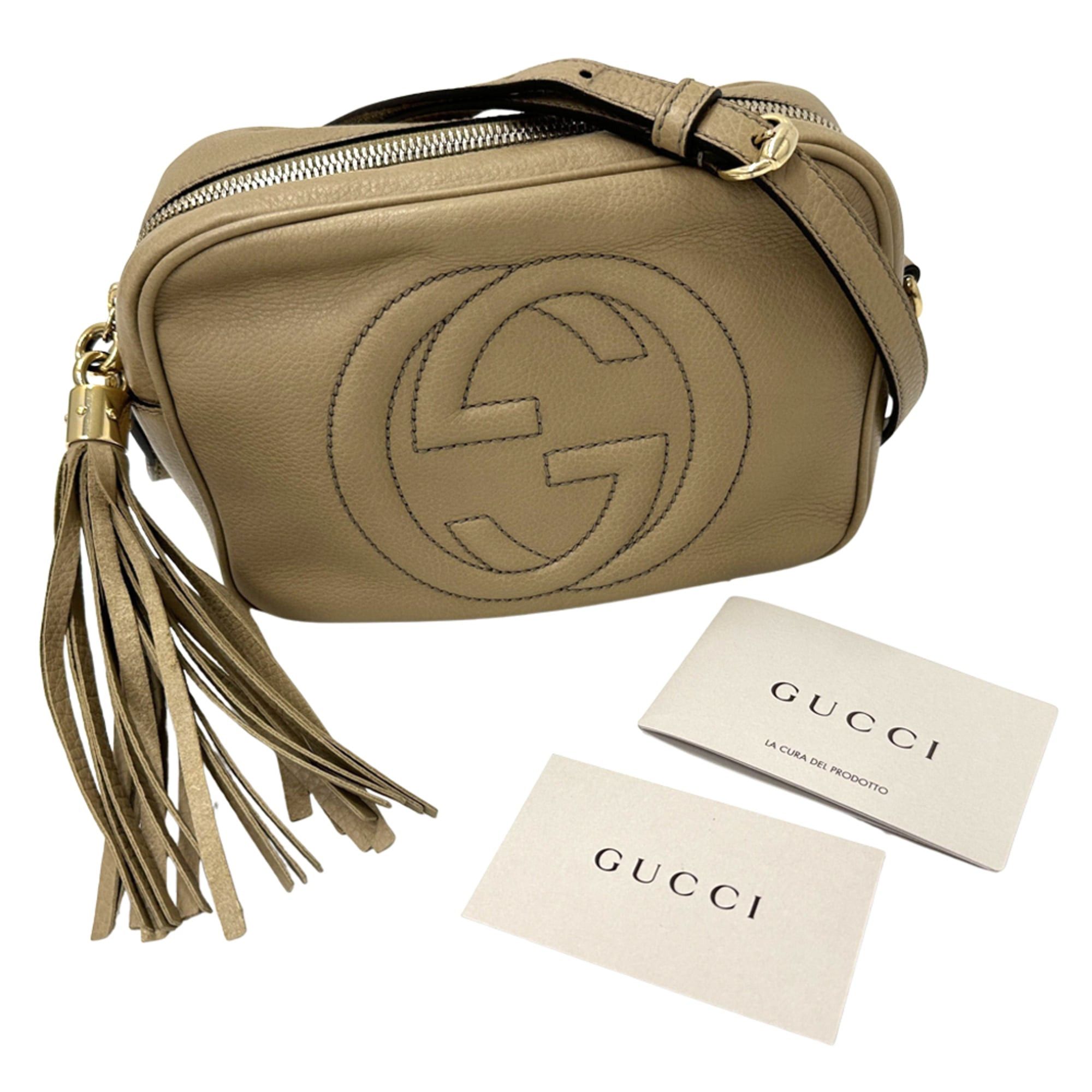 Gucci Gucci women's handbag, Interlocking G design, leather shoulder bag, Soho style, beige, 308364, with tassel, crossbody style. Size ONE SIZE - 8 Thumbnail