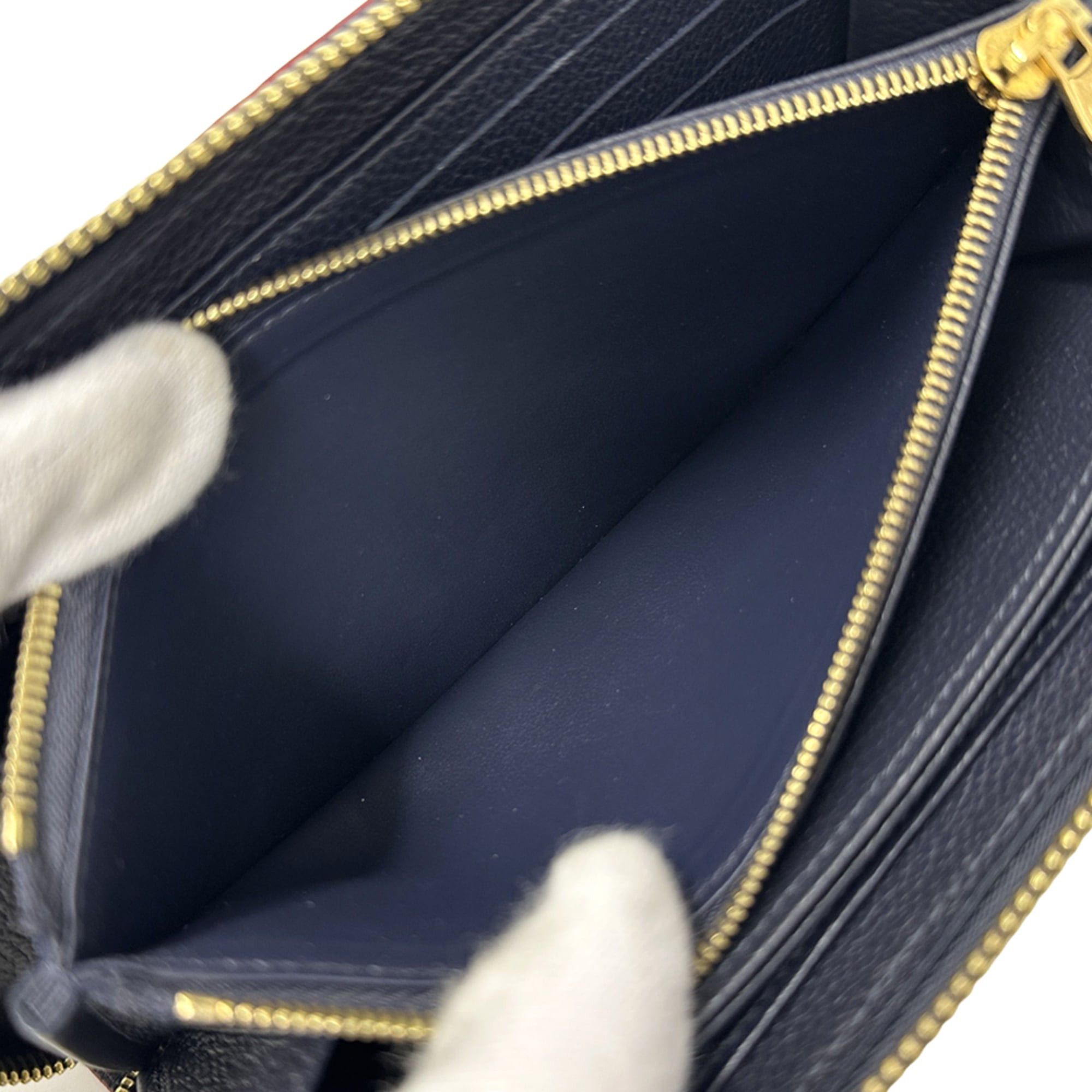 Louis Vuitton Louis Vuitton Monogram Empreinte Women's Long Wallet Zippy Marine Rouge M62121 Navy Red Round Zipper Size ONE SIZE - 5 Thumbnail