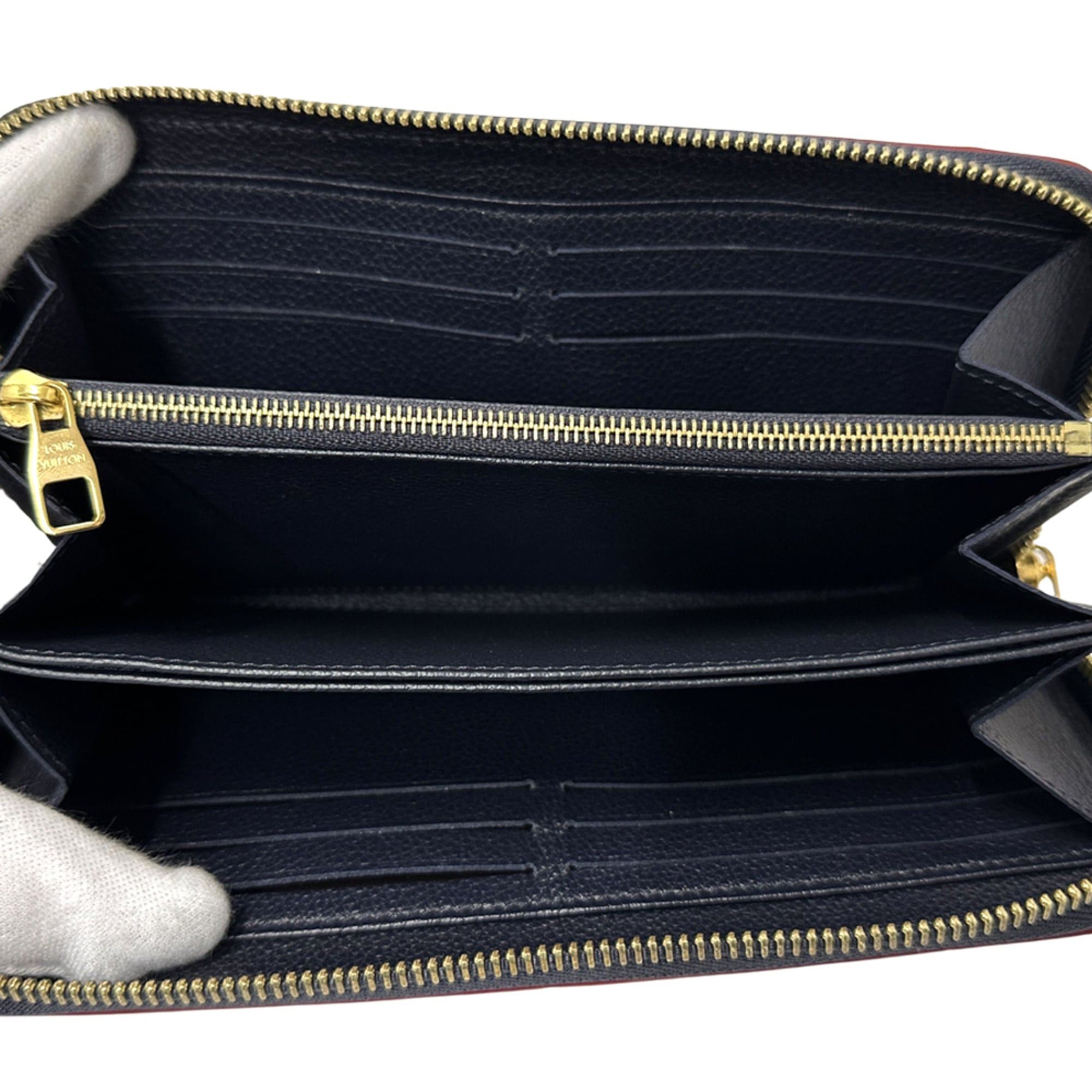 Louis Vuitton Louis Vuitton Monogram Empreinte Women's Long Wallet Zippy Marine Rouge M62121 Navy Red Round Zipper Size ONE SIZE - 4 Thumbnail