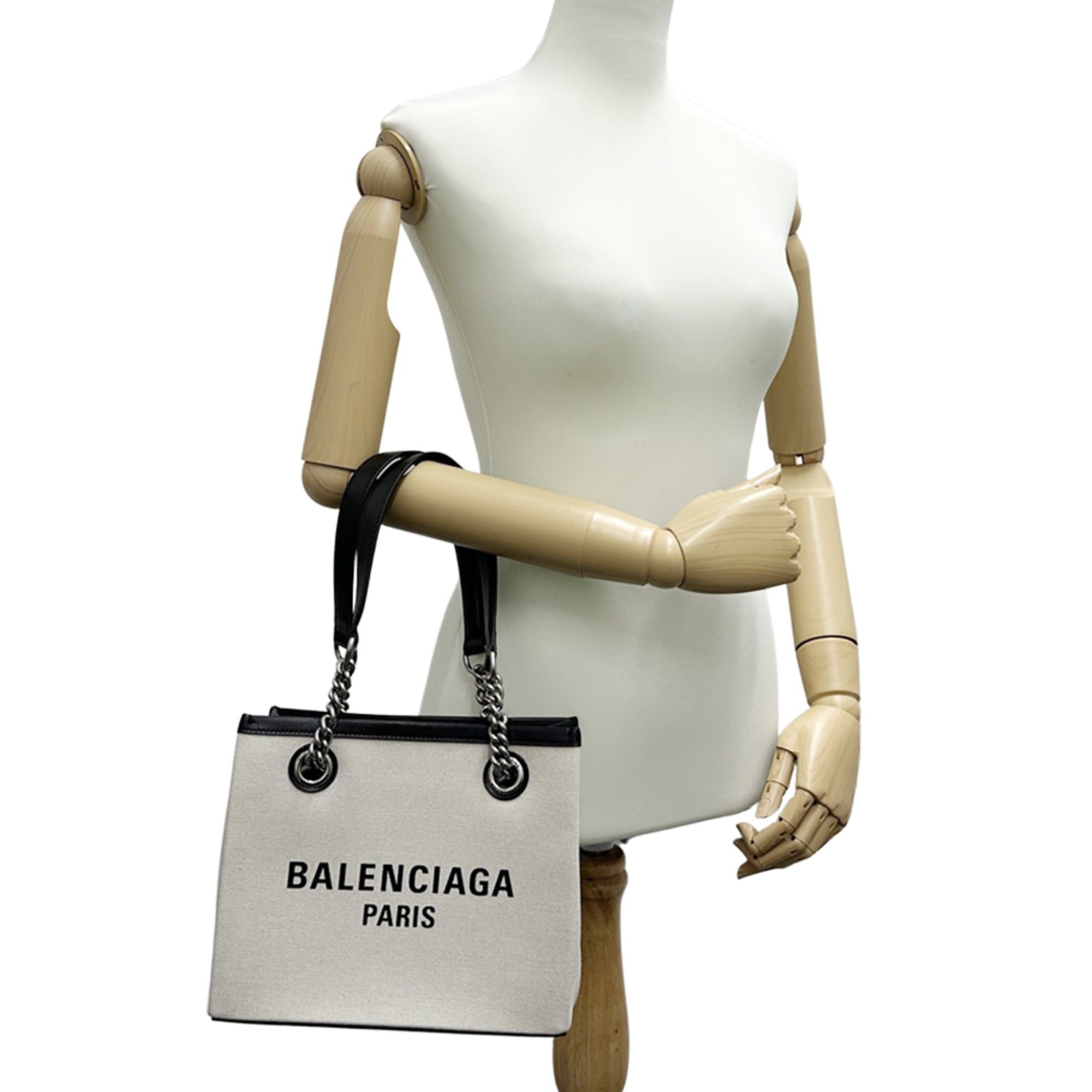 Balenciaga Balenciaga handbag for women and men, brand name tote bag, canvas, duty-free, chain natural black, shoulder handbag. Size ONE SIZE - 7 Thumbnail