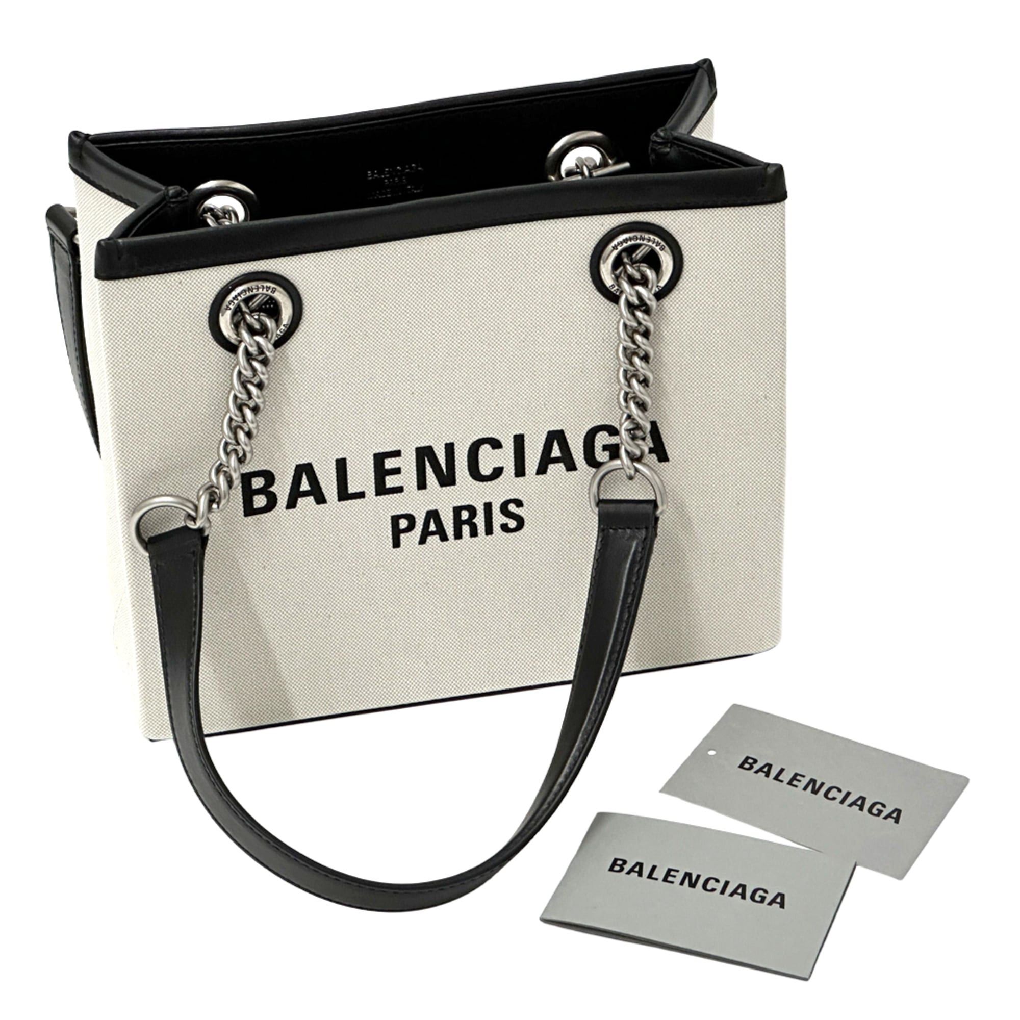 Balenciaga Balenciaga handbag for women and men, brand name tote bag, canvas, duty-free, chain natural black, shoulder handbag. Size ONE SIZE - 8 Thumbnail