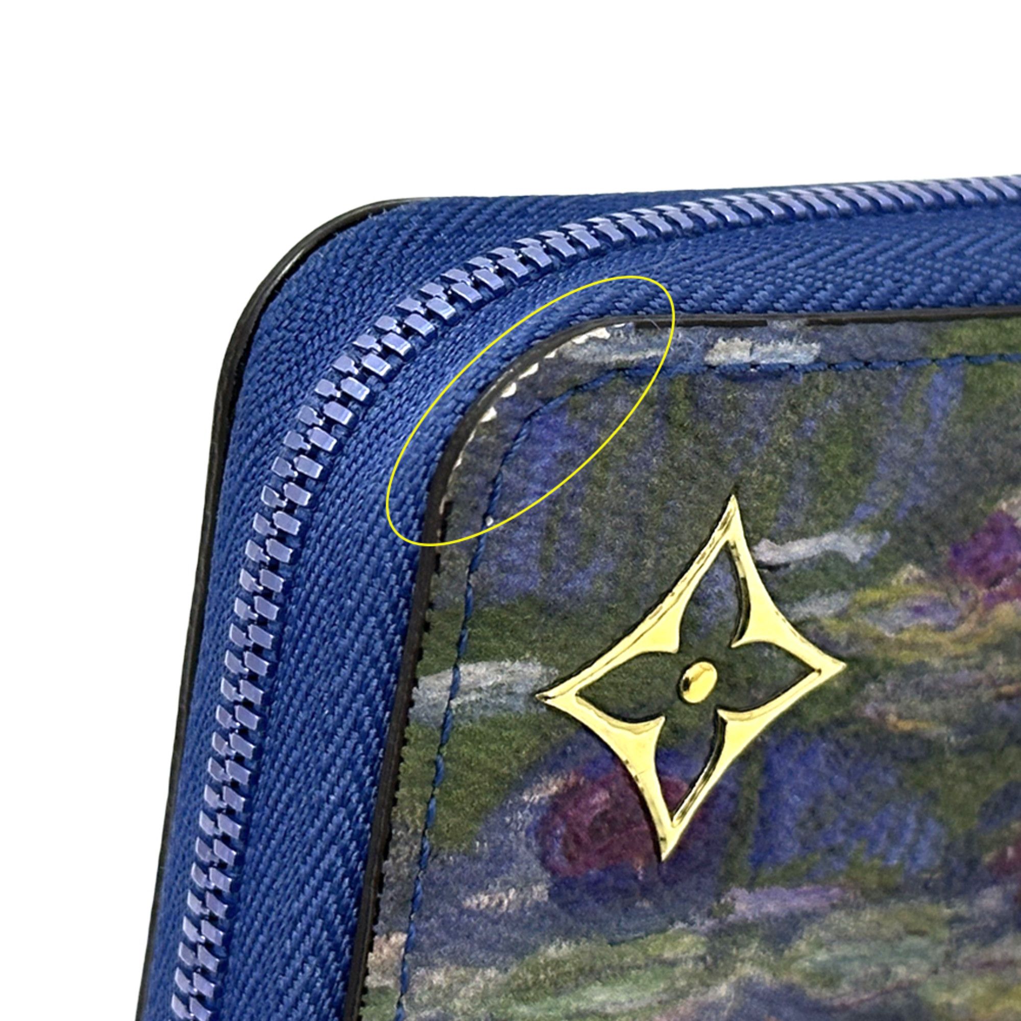 Louis Vuitton Louis Vuitton Wallet Certi Women's Brand Long Zippy Blue M64631 Monet Water Lilies Masters Collection Size ONE SIZE - 16 Thumbnail