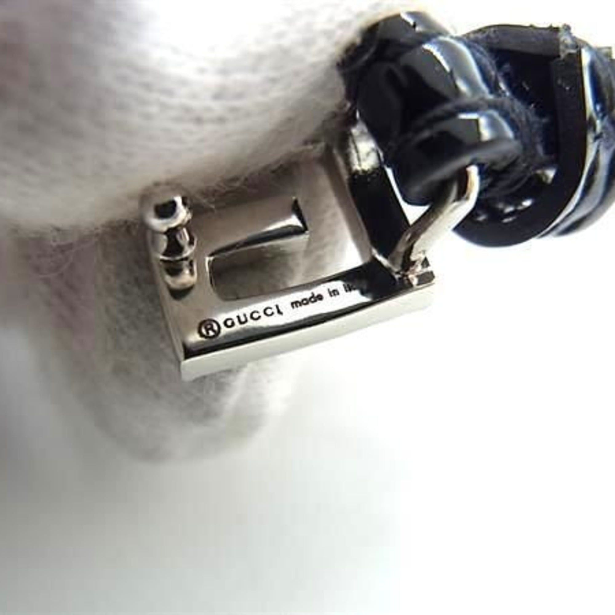 Gucci GUCCI bracelet, G, black patent leather, women's, rhinestone, double strand. Size ONE SIZE - 4 Thumbnail