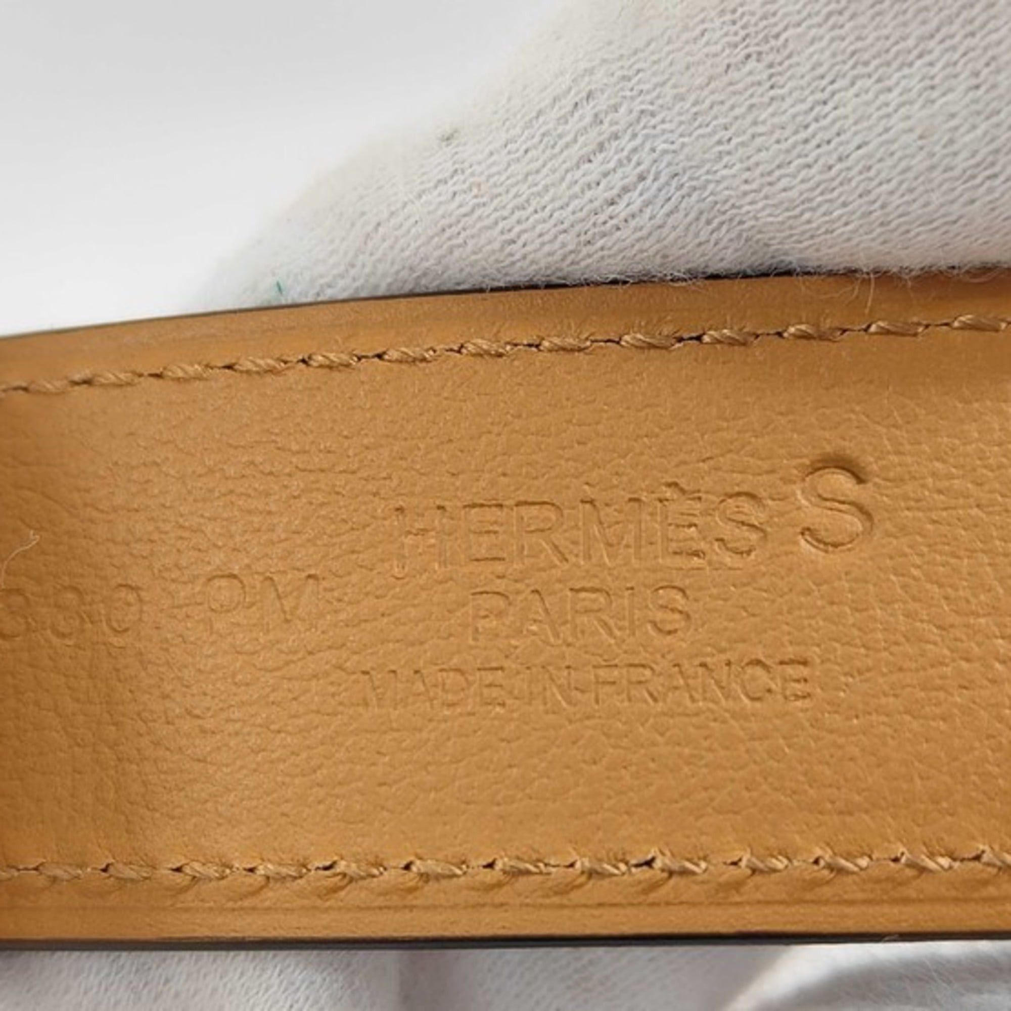 Hermes HERMES Andy 26 Belt, Blue Indigo Gold Leather, Men's & Women's Size ONE SIZE - 6 Thumbnail