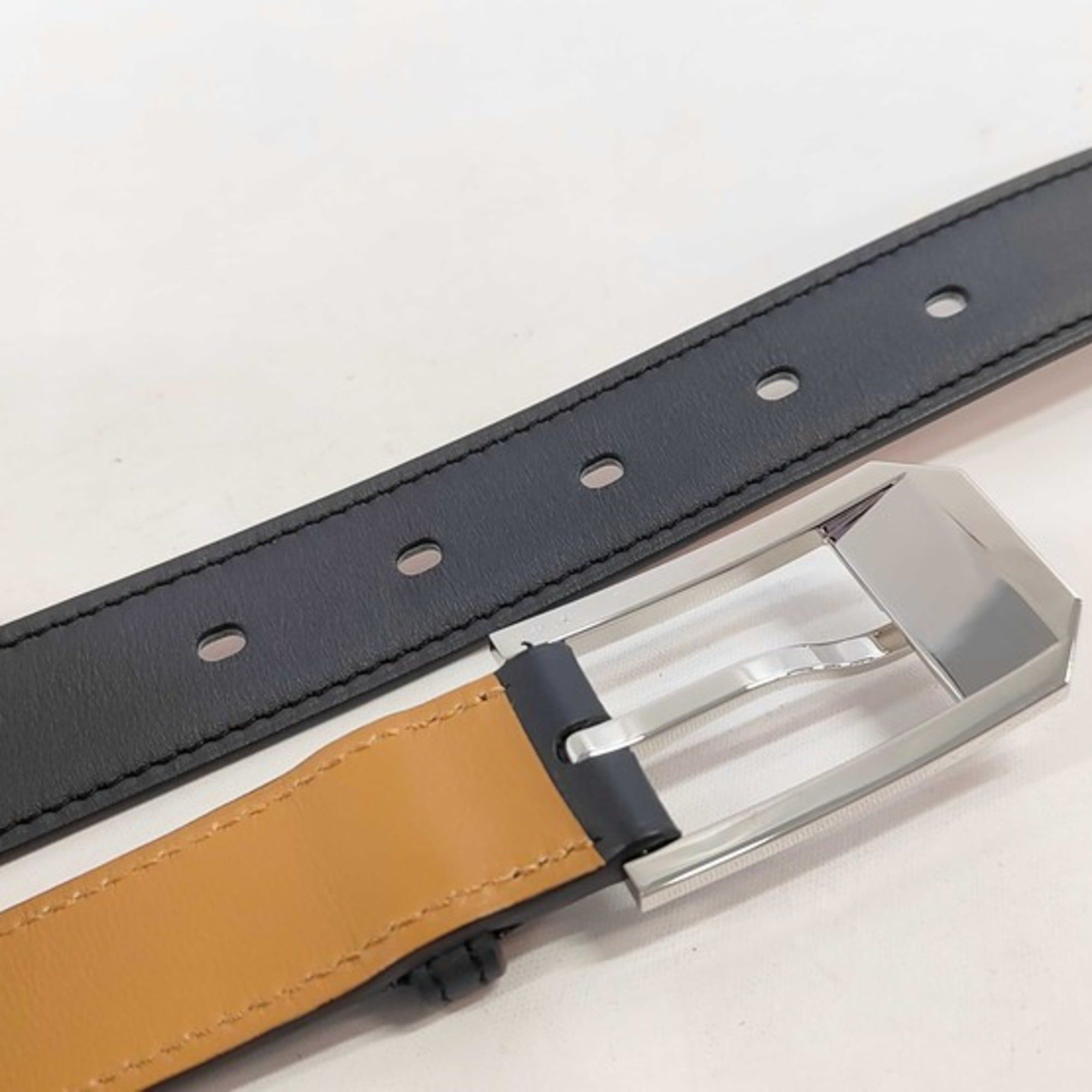 Hermes HERMES Andy 26 Belt, Blue Indigo Gold Leather, Men's & Women's Size ONE SIZE - 4 Thumbnail