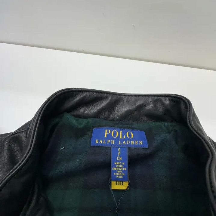 Polo Ralph Lauren Polo Ralph Lauren Men's Black Leather Moto Jacket Size US S / EU 44-46 / 1 - 2 Thumbnail